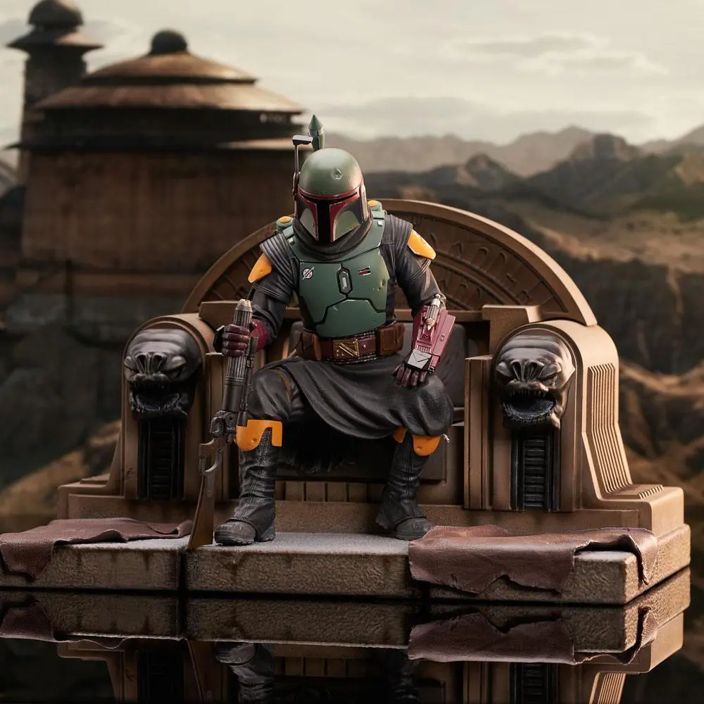 Star Wars: The Mandalorian Premier Colletion 1/7 Boba Fett on Throne szobor figura 24 cm termékfotó