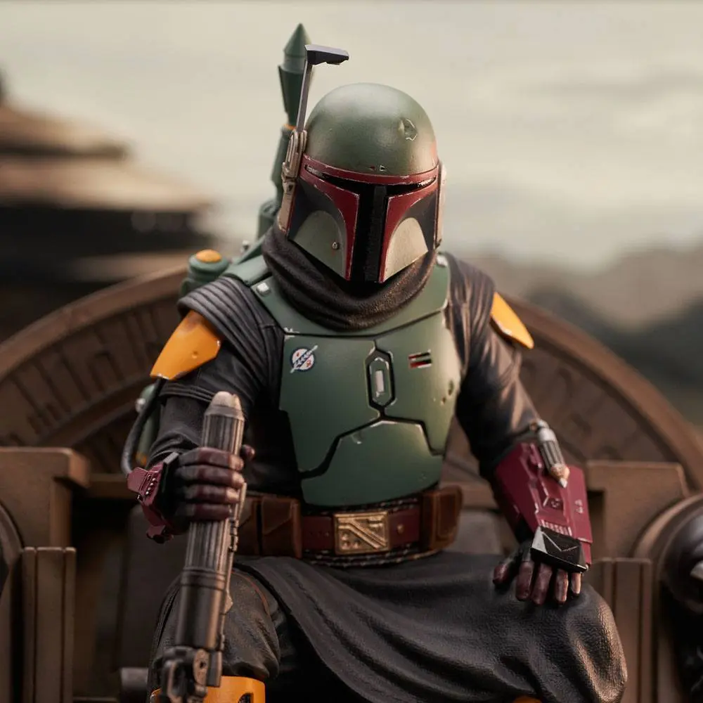 Star Wars: The Mandalorian Premier Colletion 1/7 Boba Fett on Throne szobor figura 24 cm termékfotó