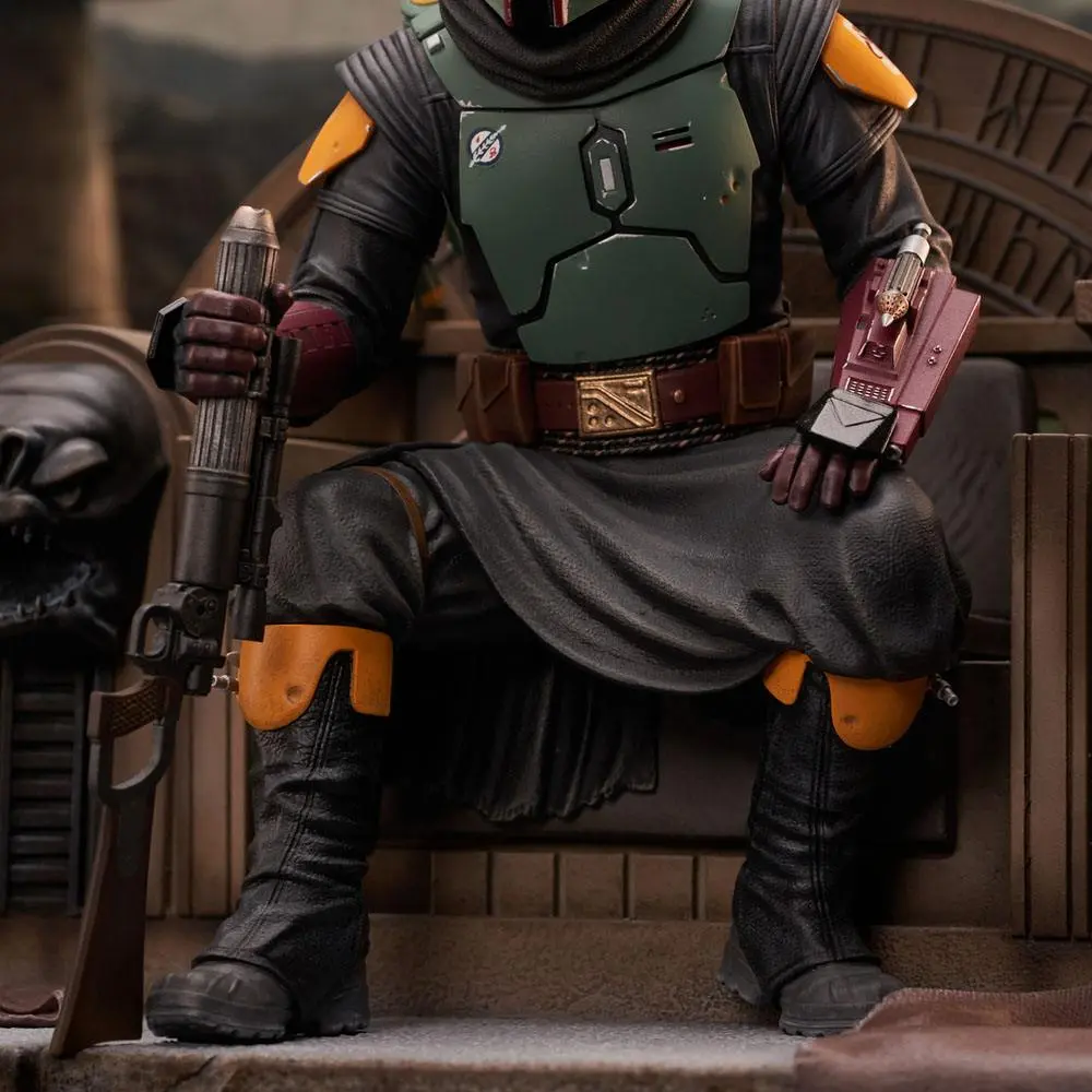 Star Wars: The Mandalorian Premier Colletion 1/7 Boba Fett on Throne szobor figura 24 cm termékfotó