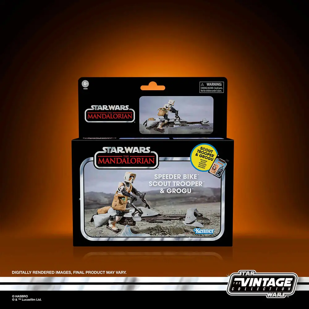 Star Wars the Mandalorian Speeder Bike Scout Trooper & Grogu figura 9cm termékfotó