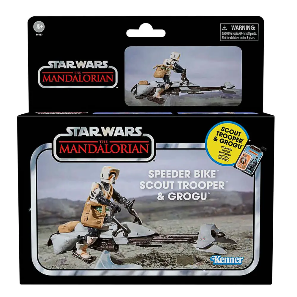 Star Wars the Mandalorian Speeder Bike Scout Trooper & Grogu figura 9cm termékfotó