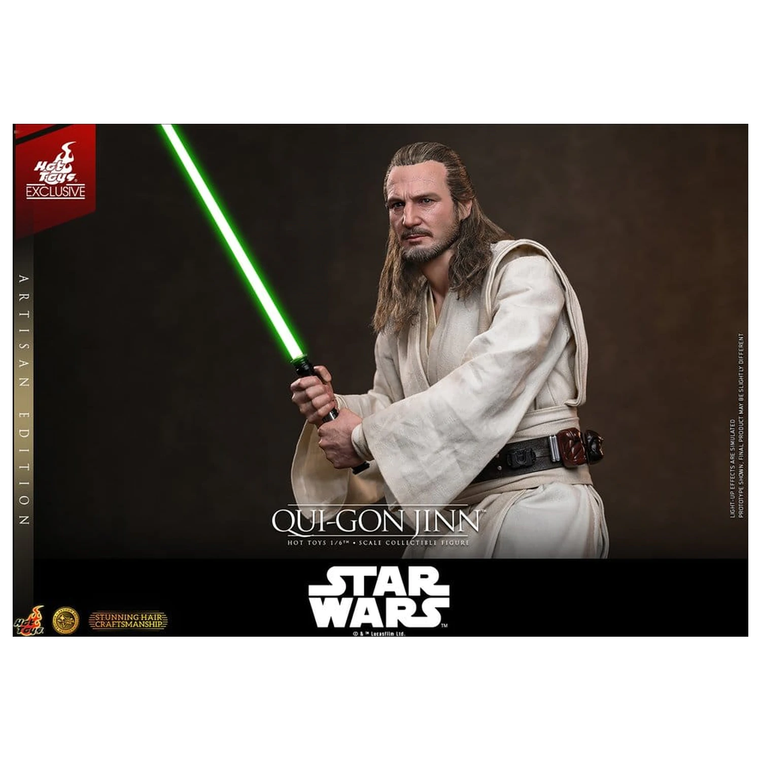 Star Wars: The Phantom Menace Movie Masterpiece 1/6 Qui-Gon Jinn (Artisan Edition) akciófigura 32 cm termékfotó