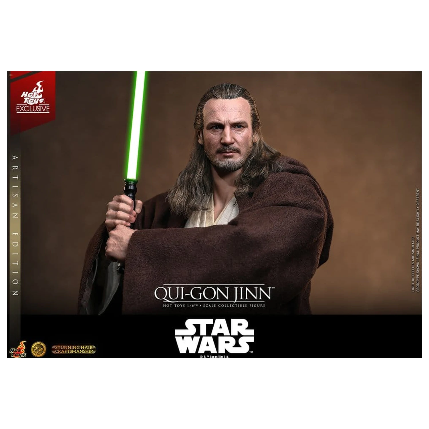 Star Wars: The Phantom Menace Movie Masterpiece 1/6 Qui-Gon Jinn (Artisan Edition) akciófigura 32 cm termékfotó