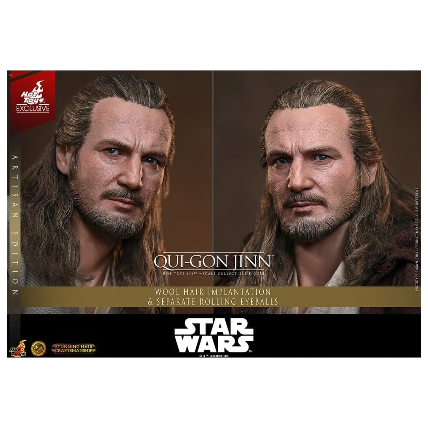 Star Wars: The Phantom Menace Movie Masterpiece 1/6 Qui-Gon Jinn (Artisan Edition) akciófigura 32 cm termékfotó