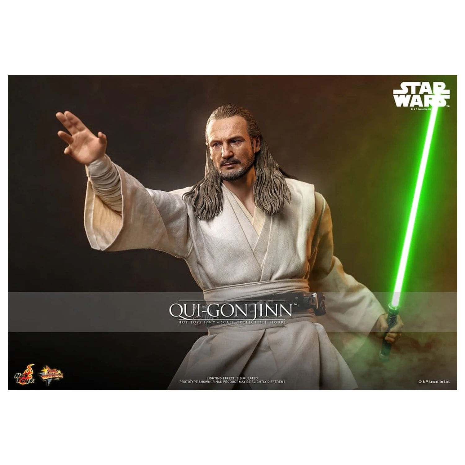 Star Wars: The Phantom Menace Movie Masterpiece 1/6 Qui-Gon Jinn (Artisan Edition) akciófigura 32 cm termékfotó