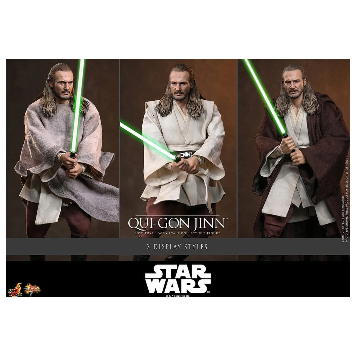 Star Wars: The Phantom Menace Movie Masterpiece 1/6 Qui-Gon Jinn (Artisan Edition) akciófigura 32 cm termékfotó
