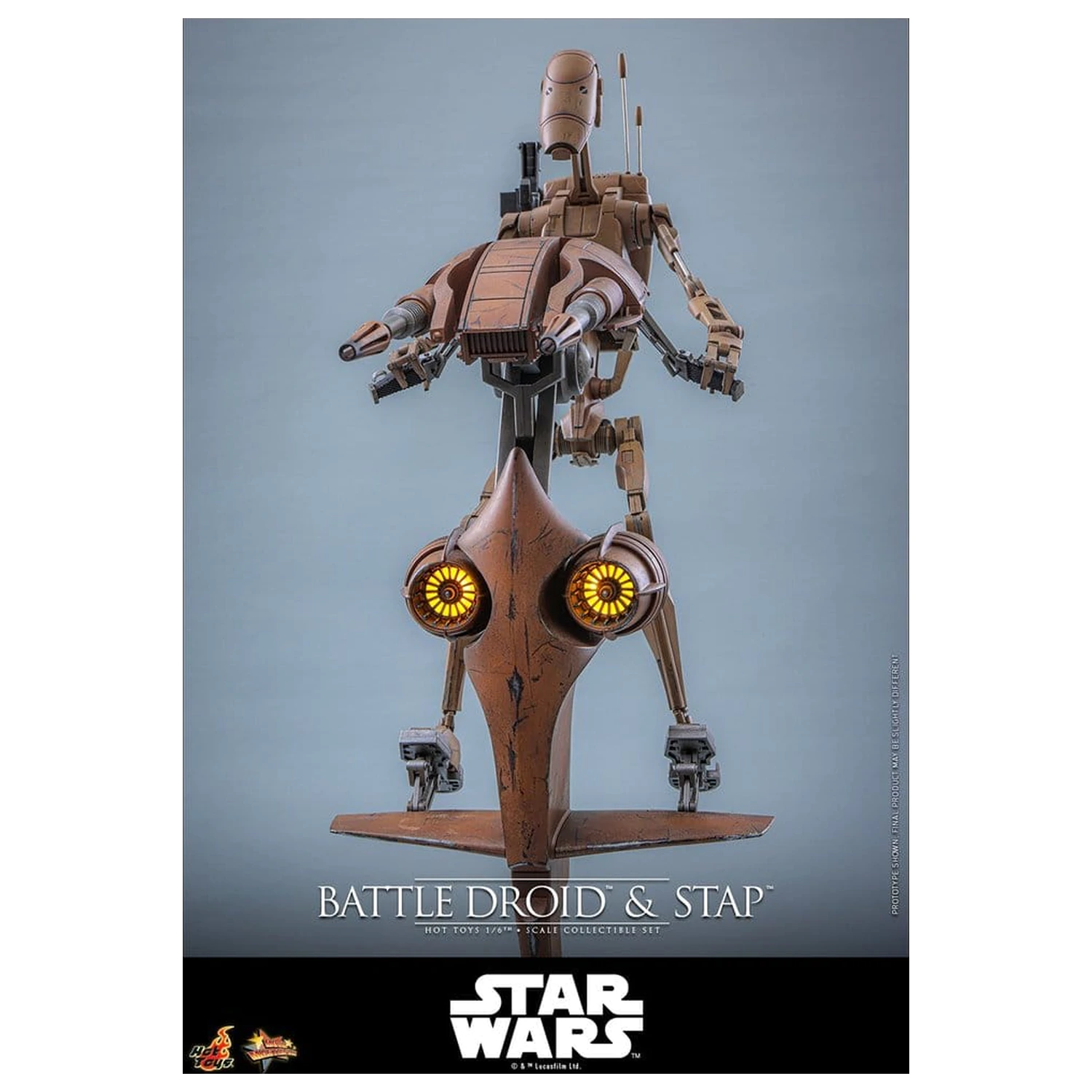Star Wars: The Phantom Menace Movie Masterpiece akciófigura csomag 1/6 Battle Droid & STAP 32 cm termékfotó