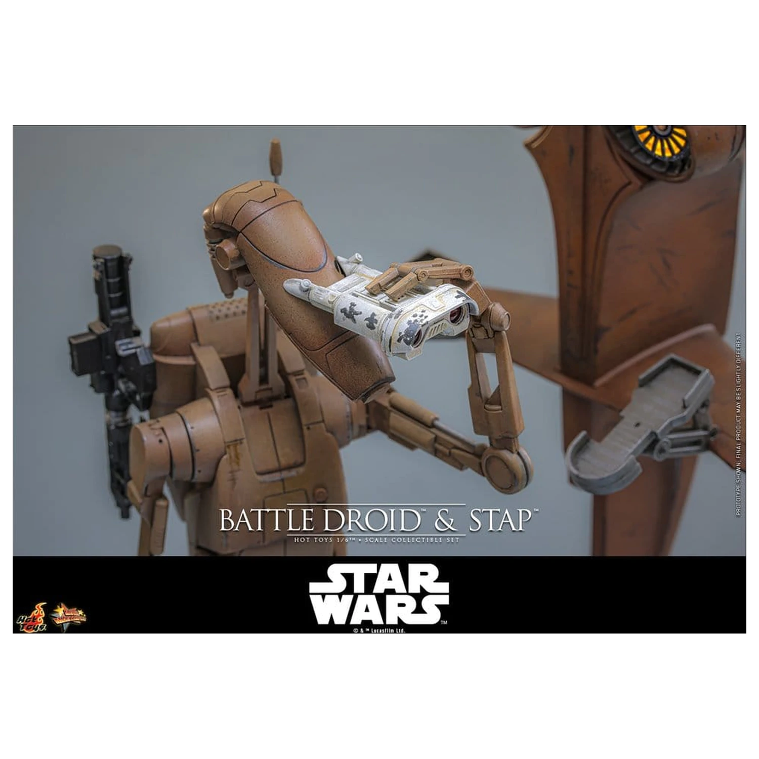 Star Wars: The Phantom Menace Movie Masterpiece akciófigura csomag 1/6 Battle Droid & STAP 32 cm termékfotó