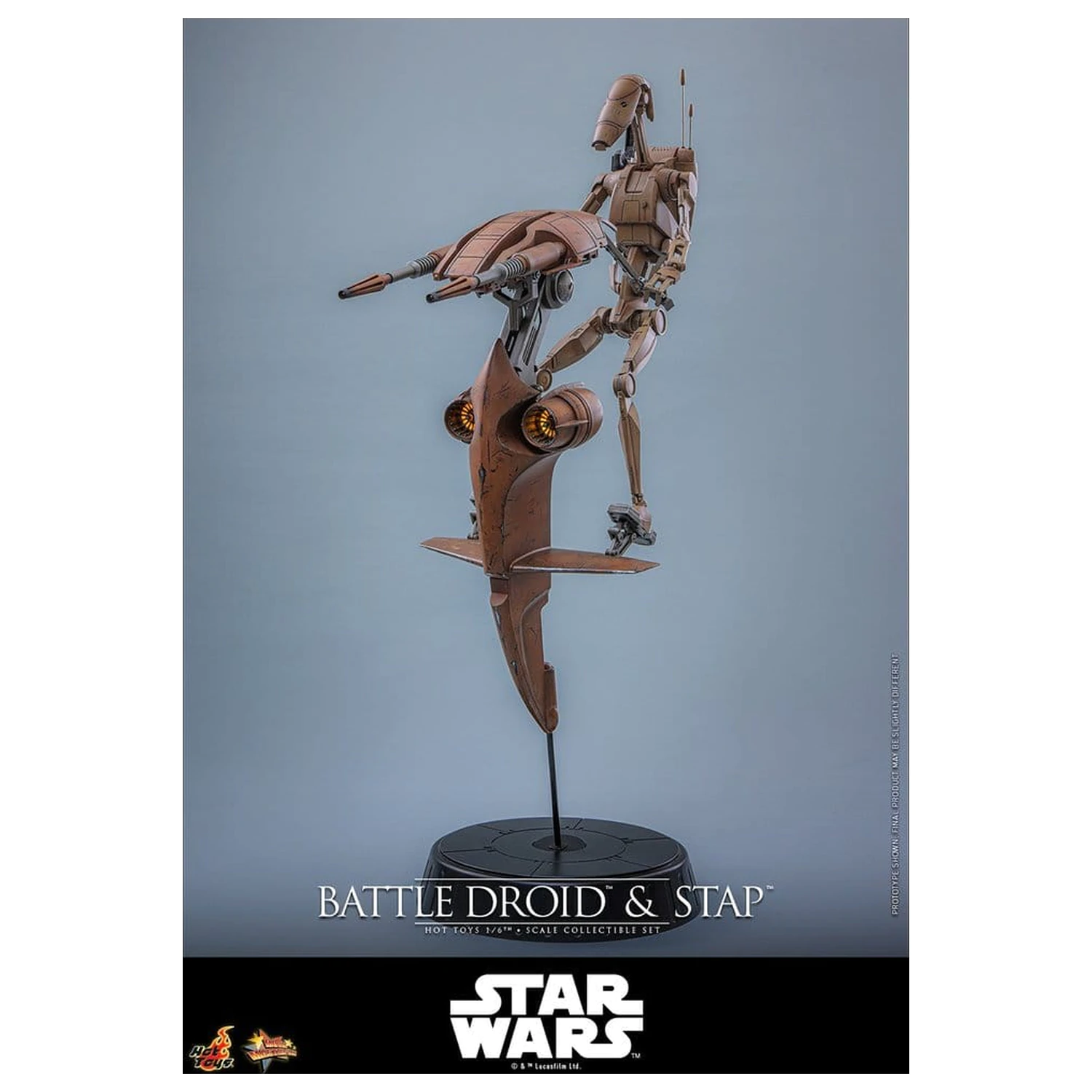 Star Wars: The Phantom Menace Movie Masterpiece akciófigura csomag 1/6 Battle Droid & STAP 32 cm termékfotó