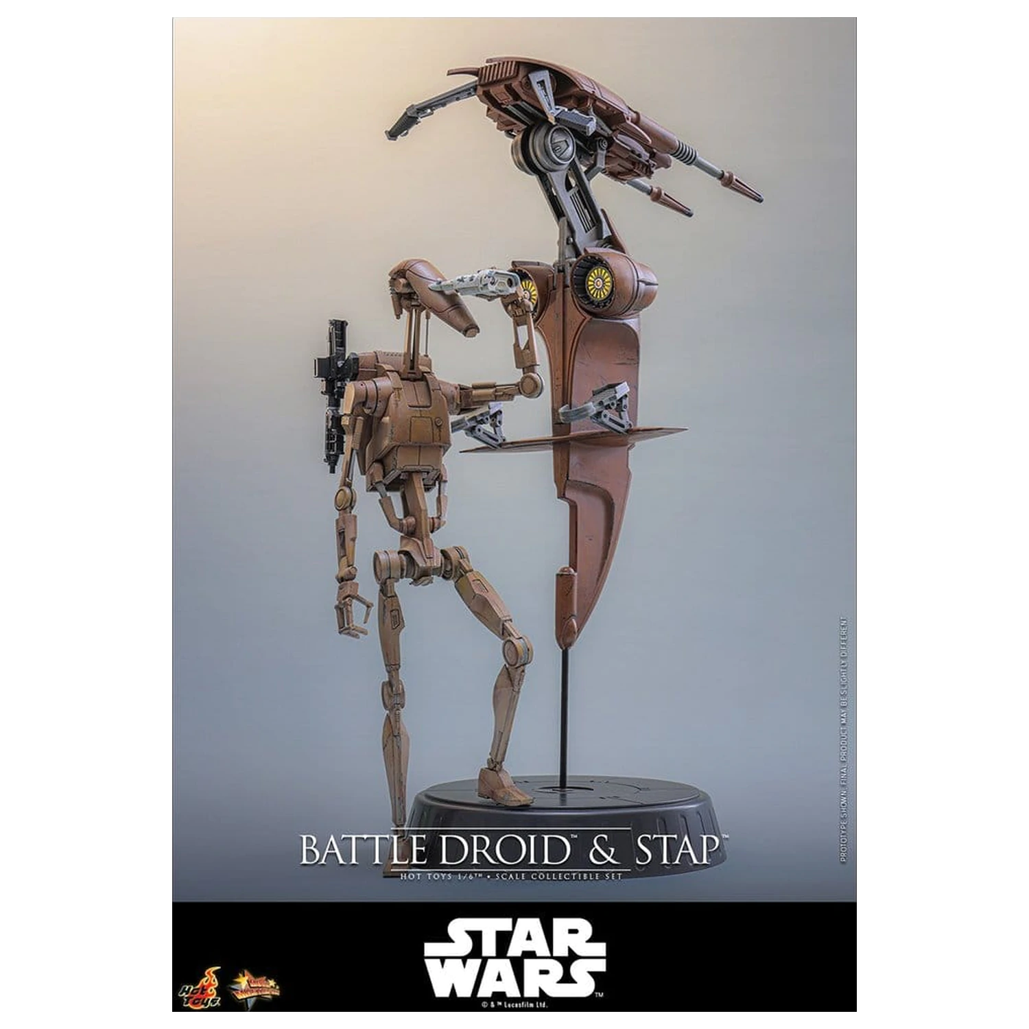 Star Wars: The Phantom Menace Movie Masterpiece akciófigura csomag 1/6 Battle Droid & STAP 32 cm termékfotó