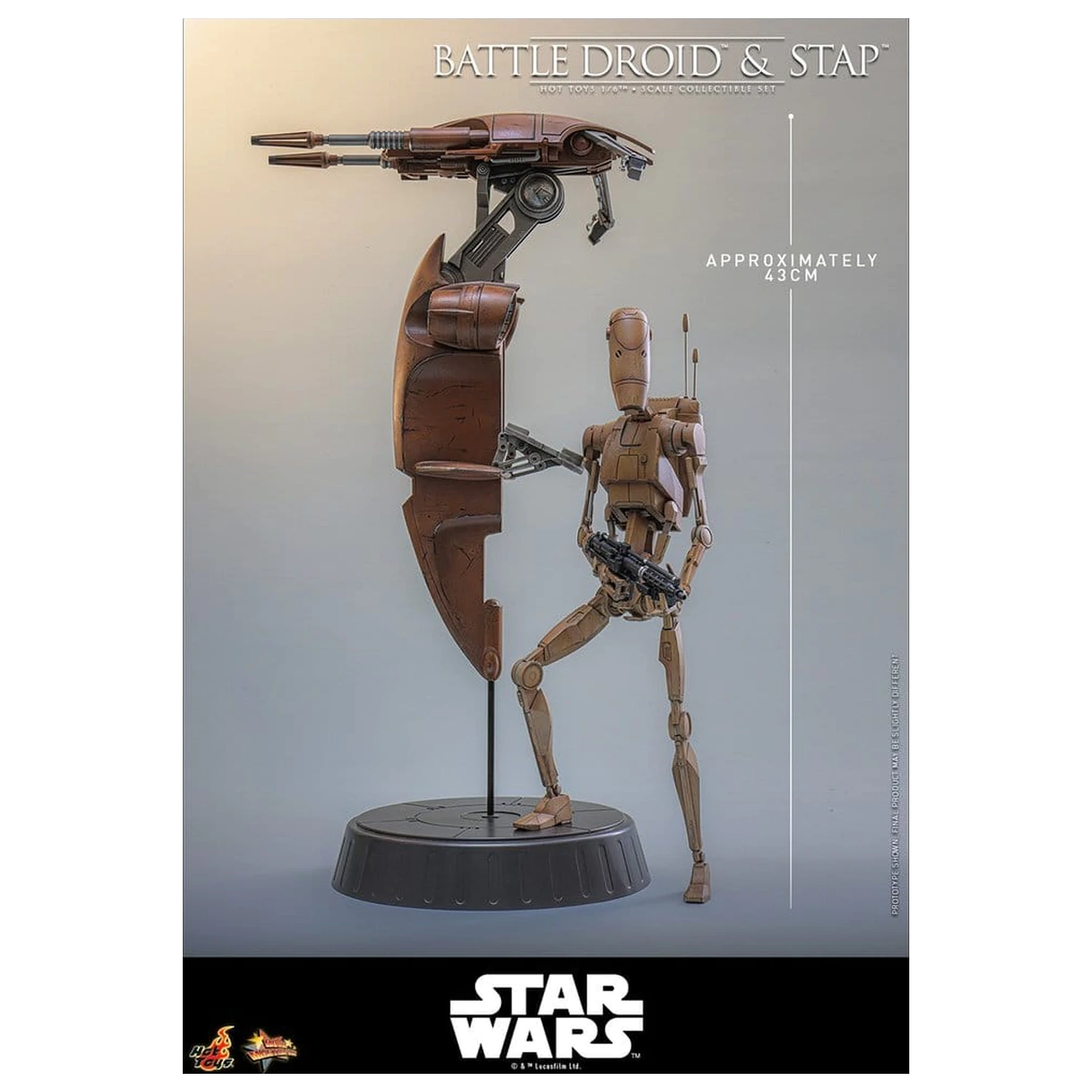 Star Wars: The Phantom Menace Movie Masterpiece akciófigura csomag 1/6 Battle Droid & STAP 32 cm termékfotó