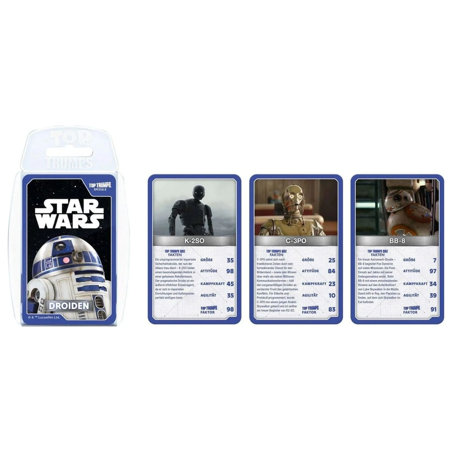 Star Wars Top Trumps Droids német nyelvű kártyajáték termékfotó