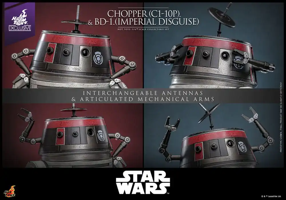 Star Wars1/6 Chopper (C1-10P™) &amp; BD-1™ (Imperial Disguise) akciófigura csomag 18 cm &amp; 8 cm termékfotó