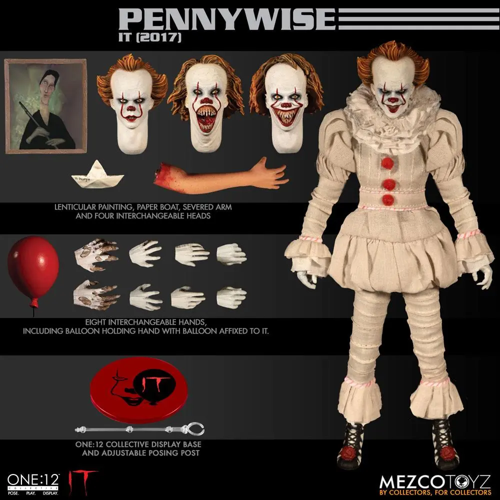 Stephen Kings It 2017 1/12 Pennywise akciófigura 17 cm termékfotó