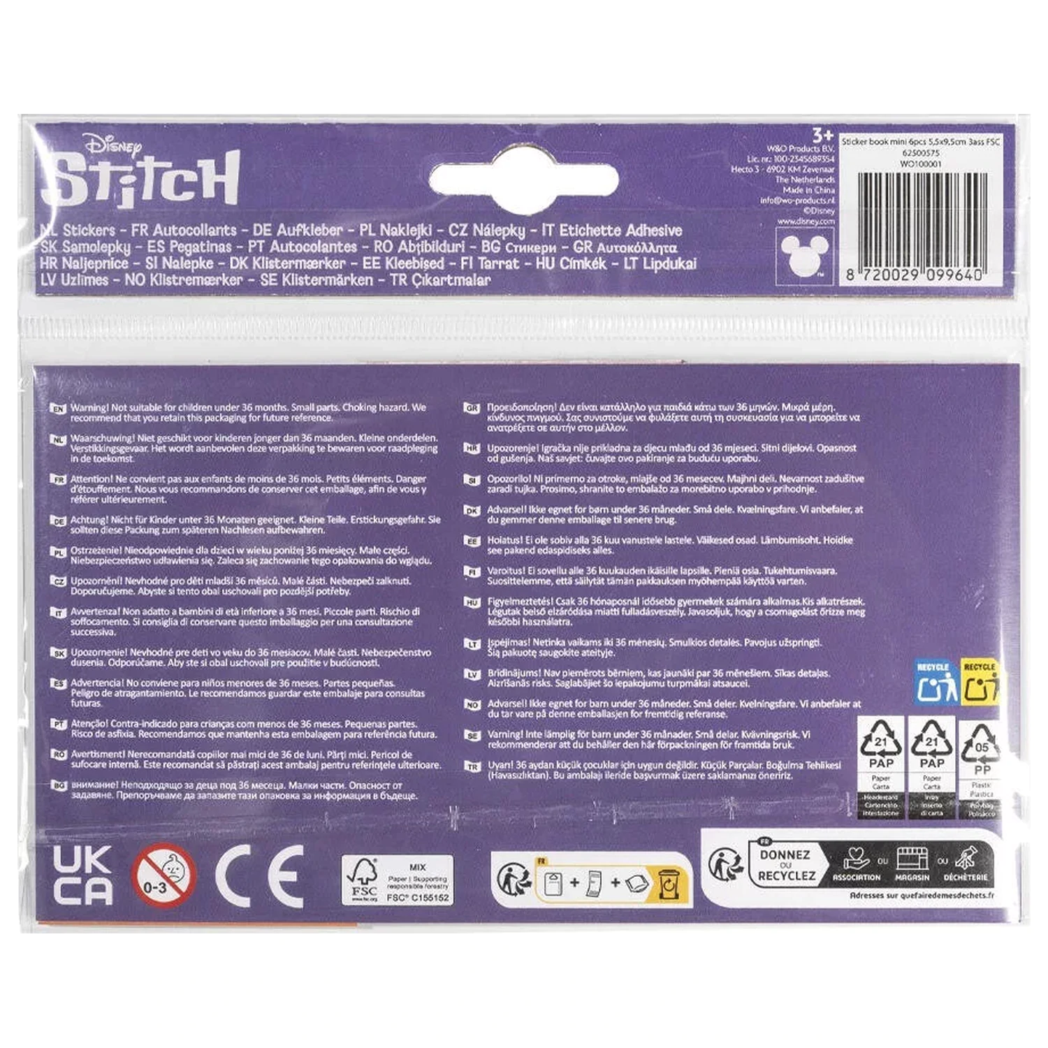 Stitch Aliens mini matrica szett 6 db-os termékfotó