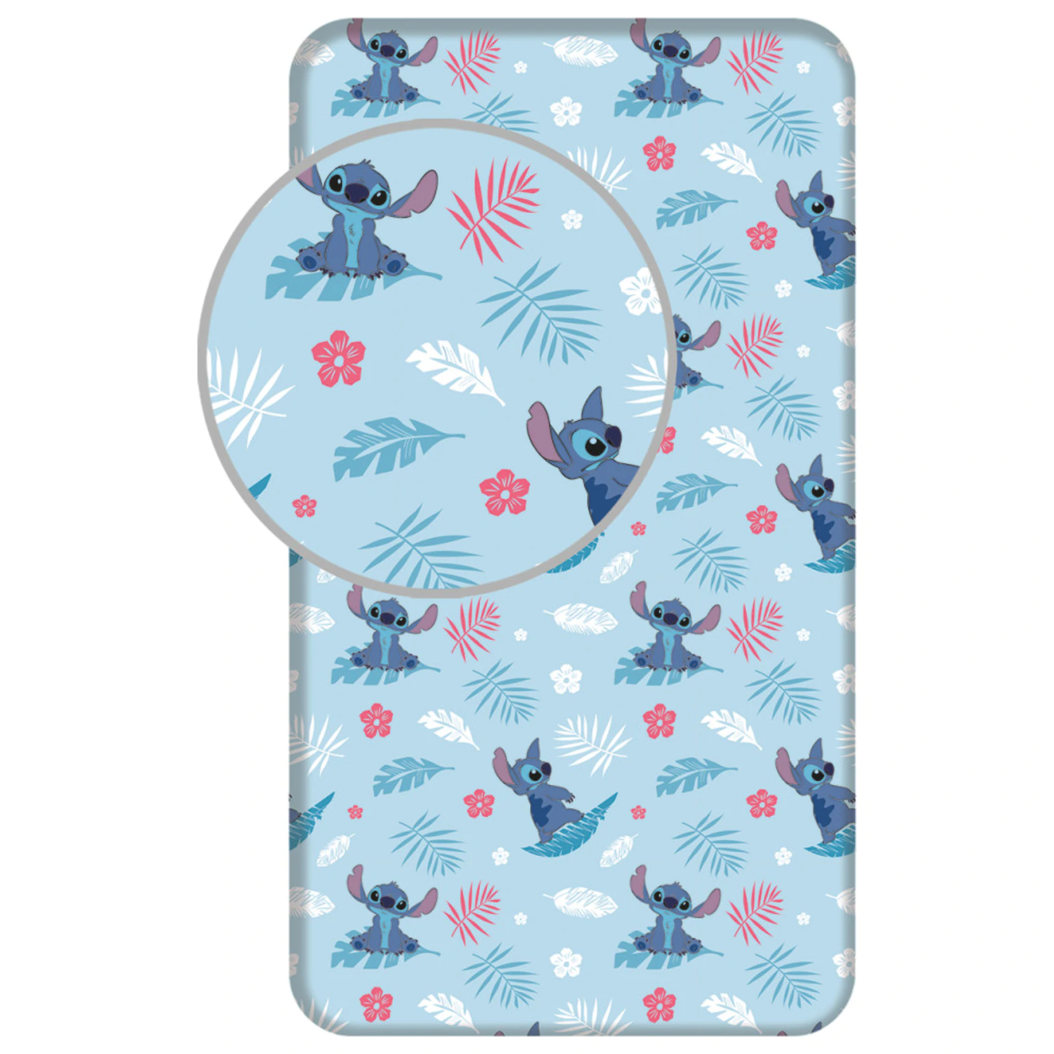 Stitch Blue gumis lepedő 90x200 cm termékfotó