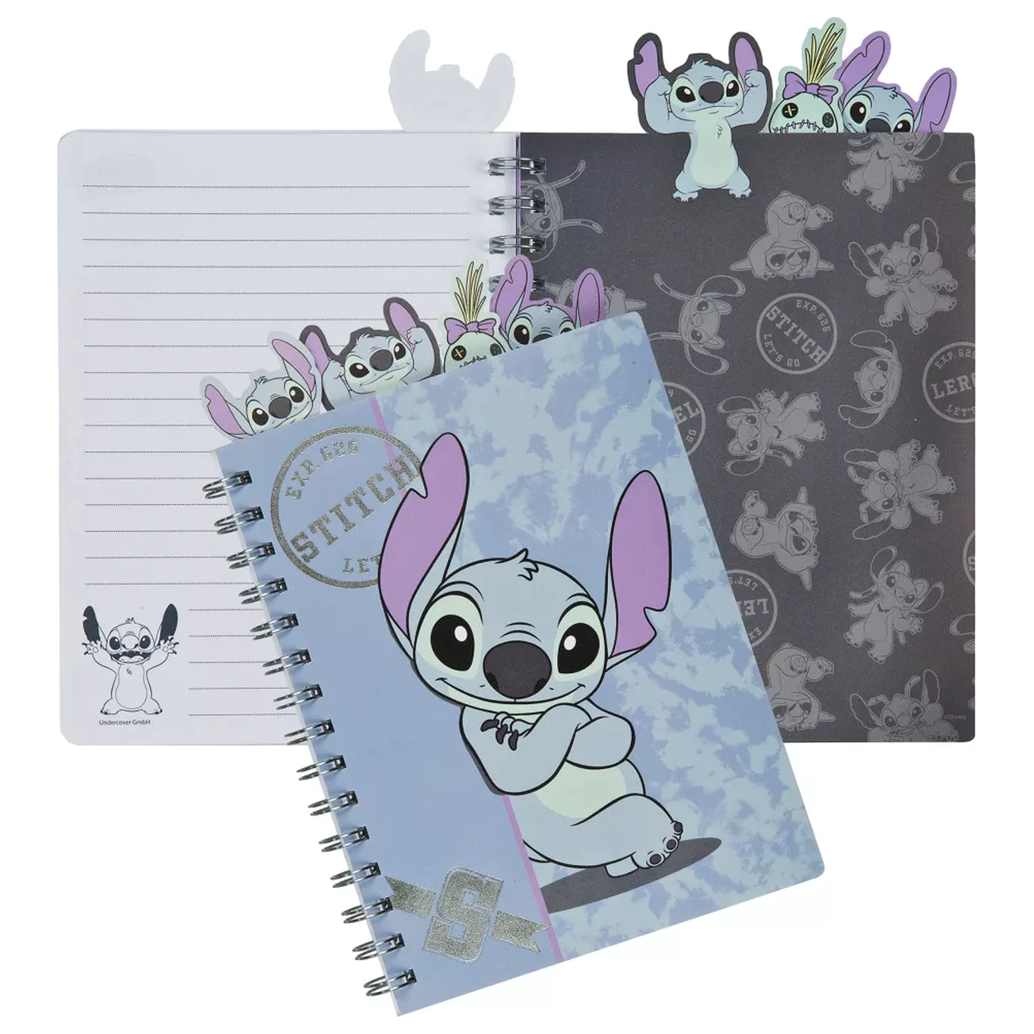 Stitch Brush It Out A5 notesz, jegyzetfüzet regiszterekkel termékfotó