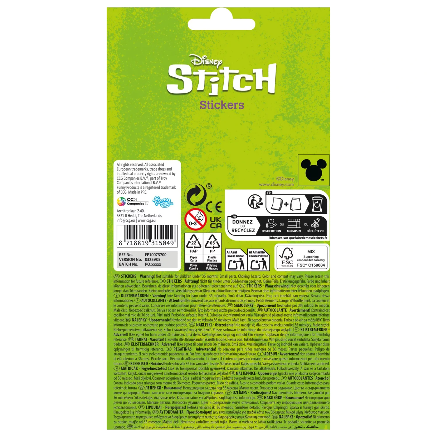 Stitch Extrovert csillámos matrica szett termékfotó