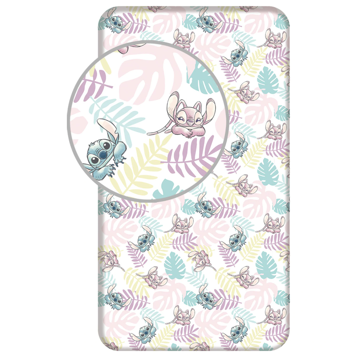 Stitch Leaves gumis lepedő 90x200 cm termékfotó