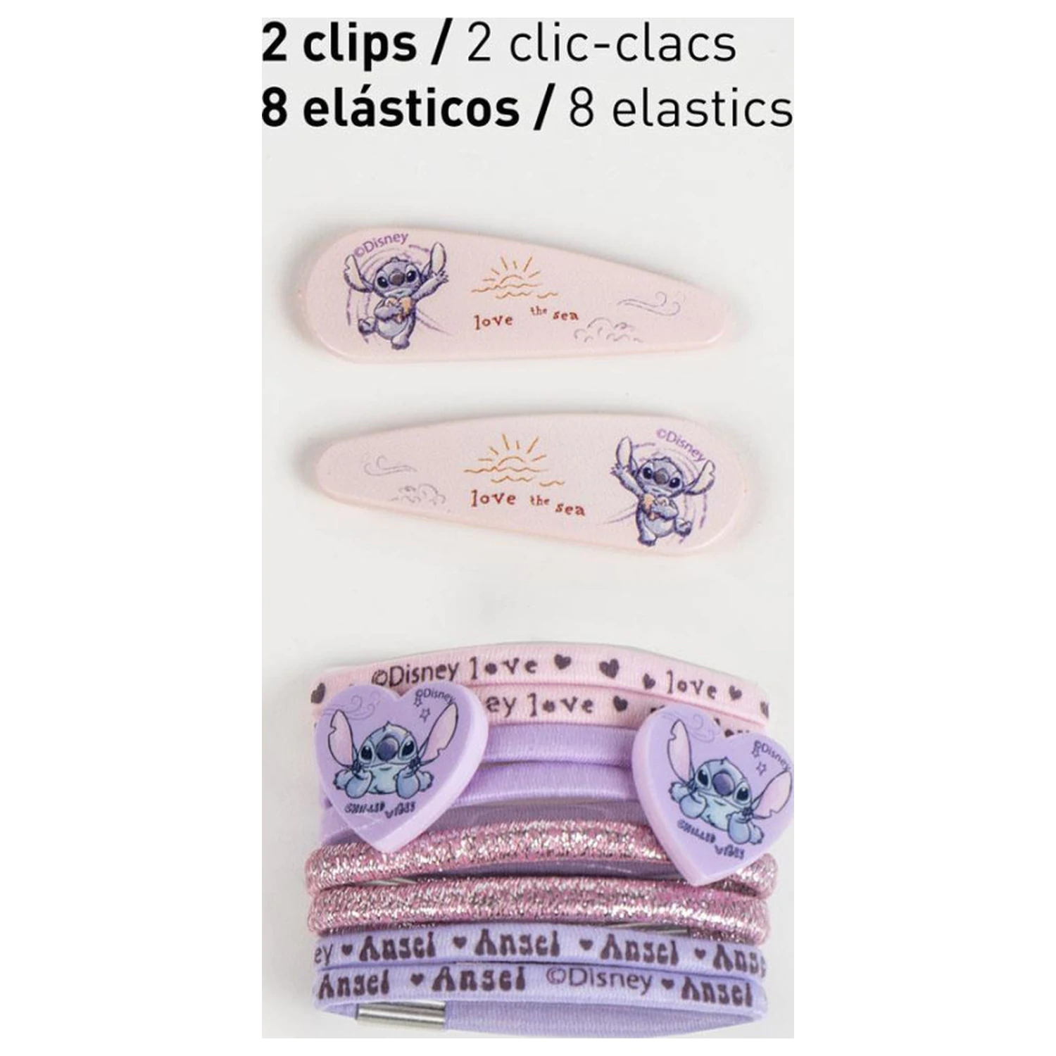 Stitch Love the Sea hajcsat, hajgumi szett dobozban termékfotó