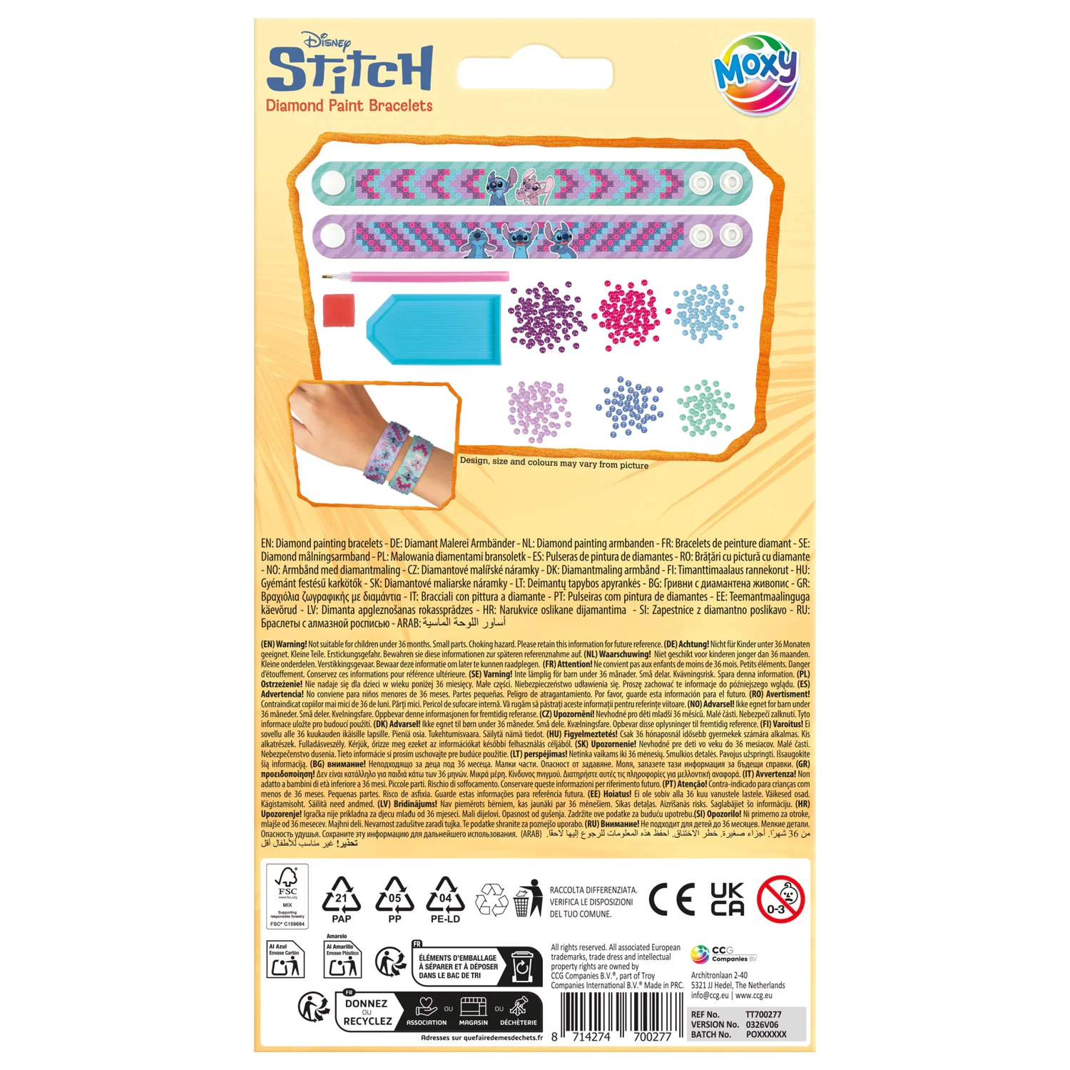 Stitch Moxy gyémántszemes karkötő szett 2 db-os termékfotó