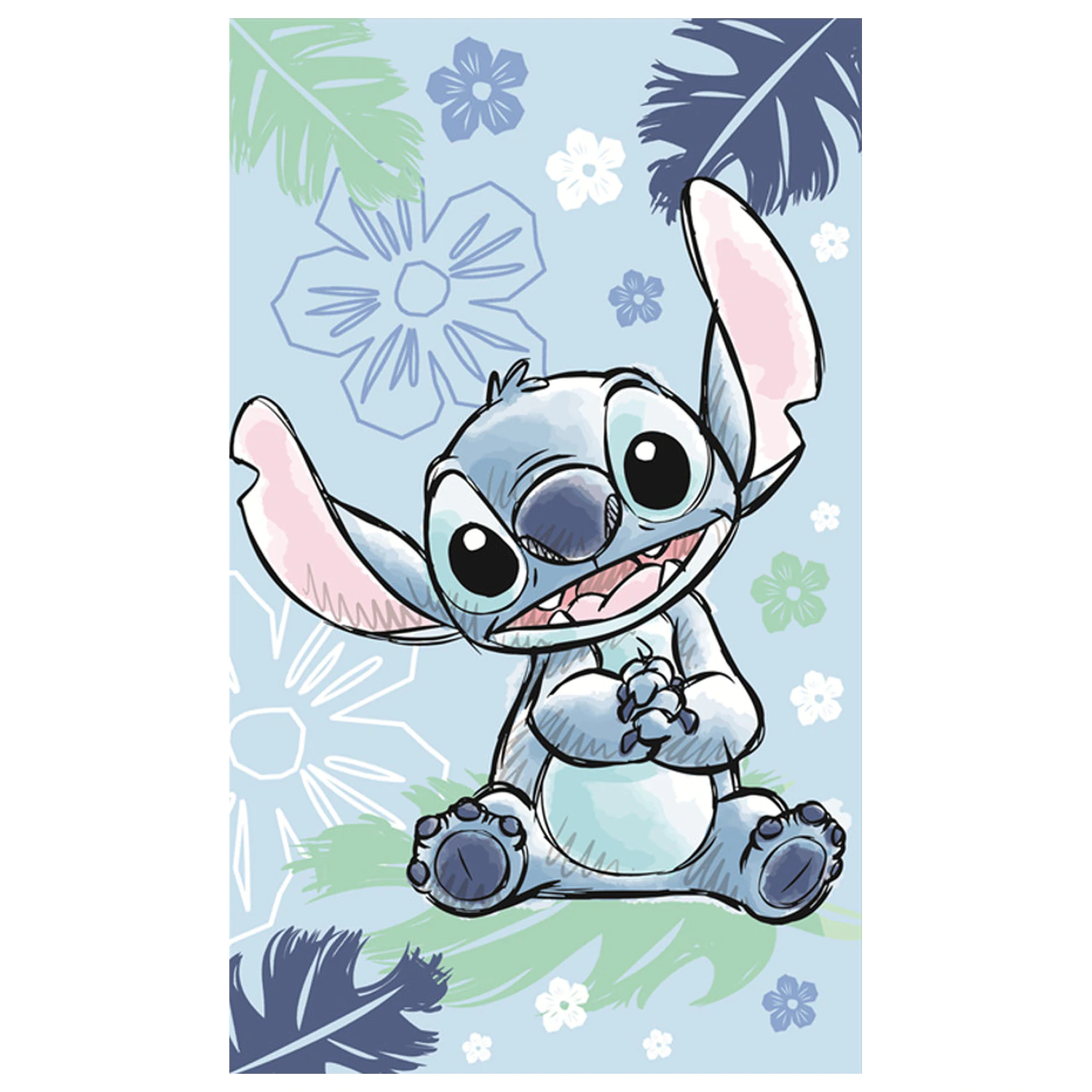 Stitch Ohana Blue kéztörlő, arctörlő, törölköző 30x50cm termékfotó
