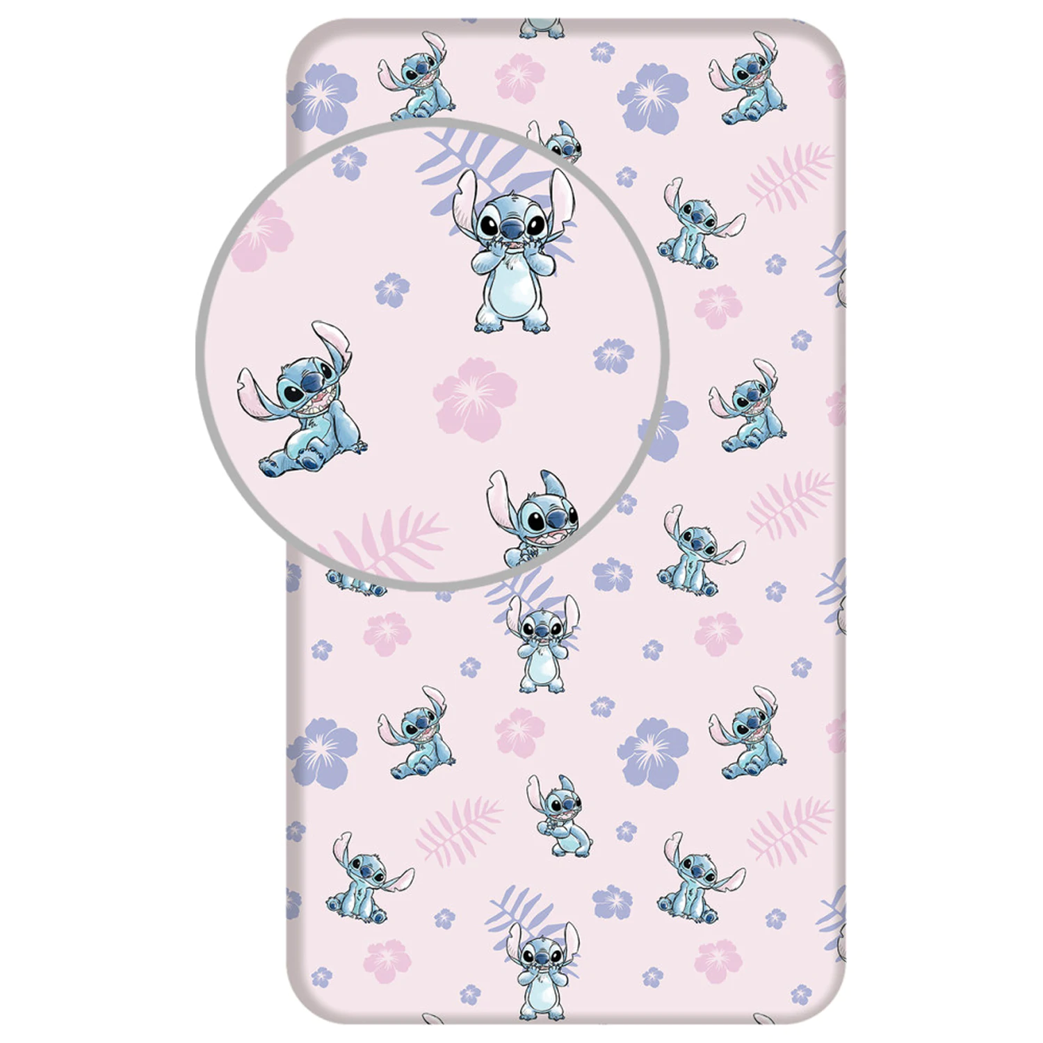 Stitch Pink gumis lepedő 90x200 cm termékfotó