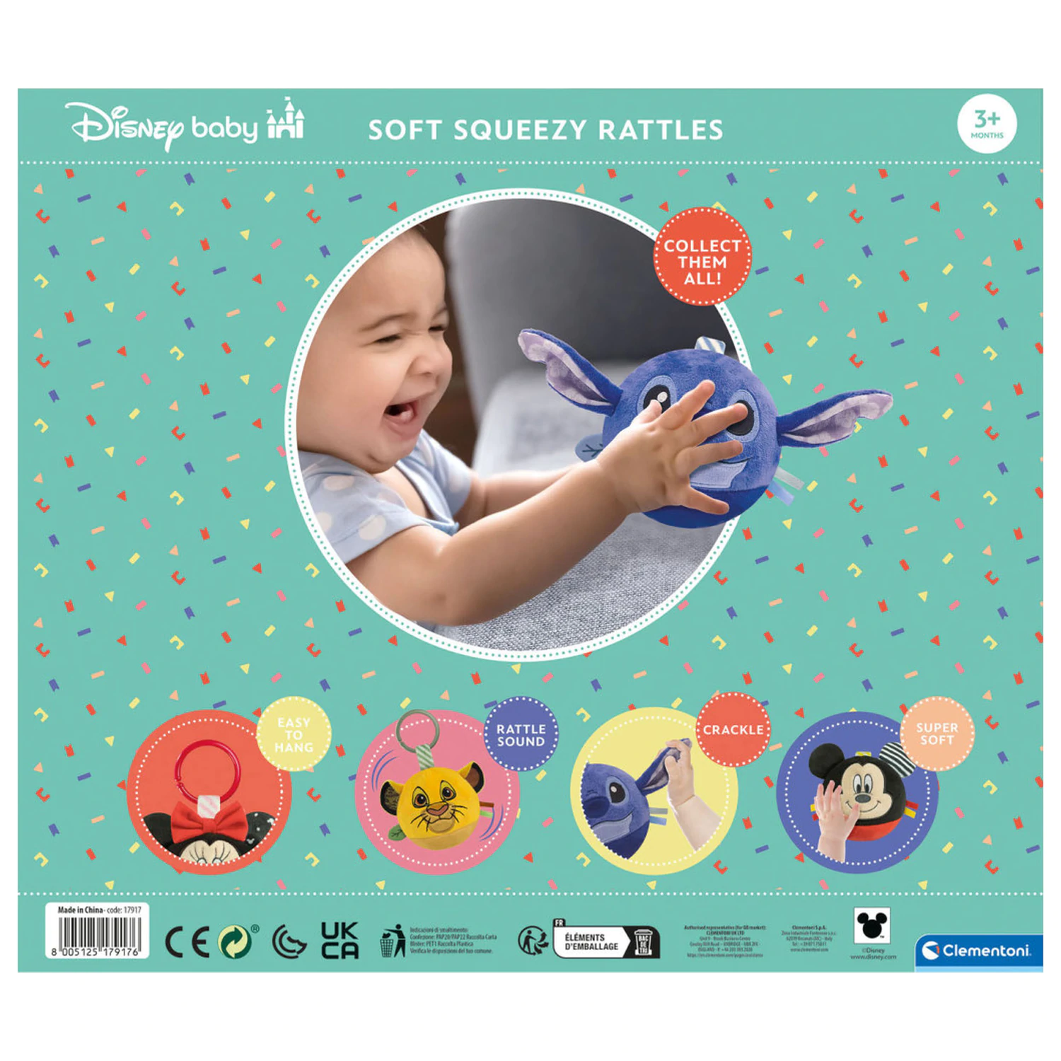 Stitch Round plüss labdafigura, baba csörgő Clementoni termékfotó