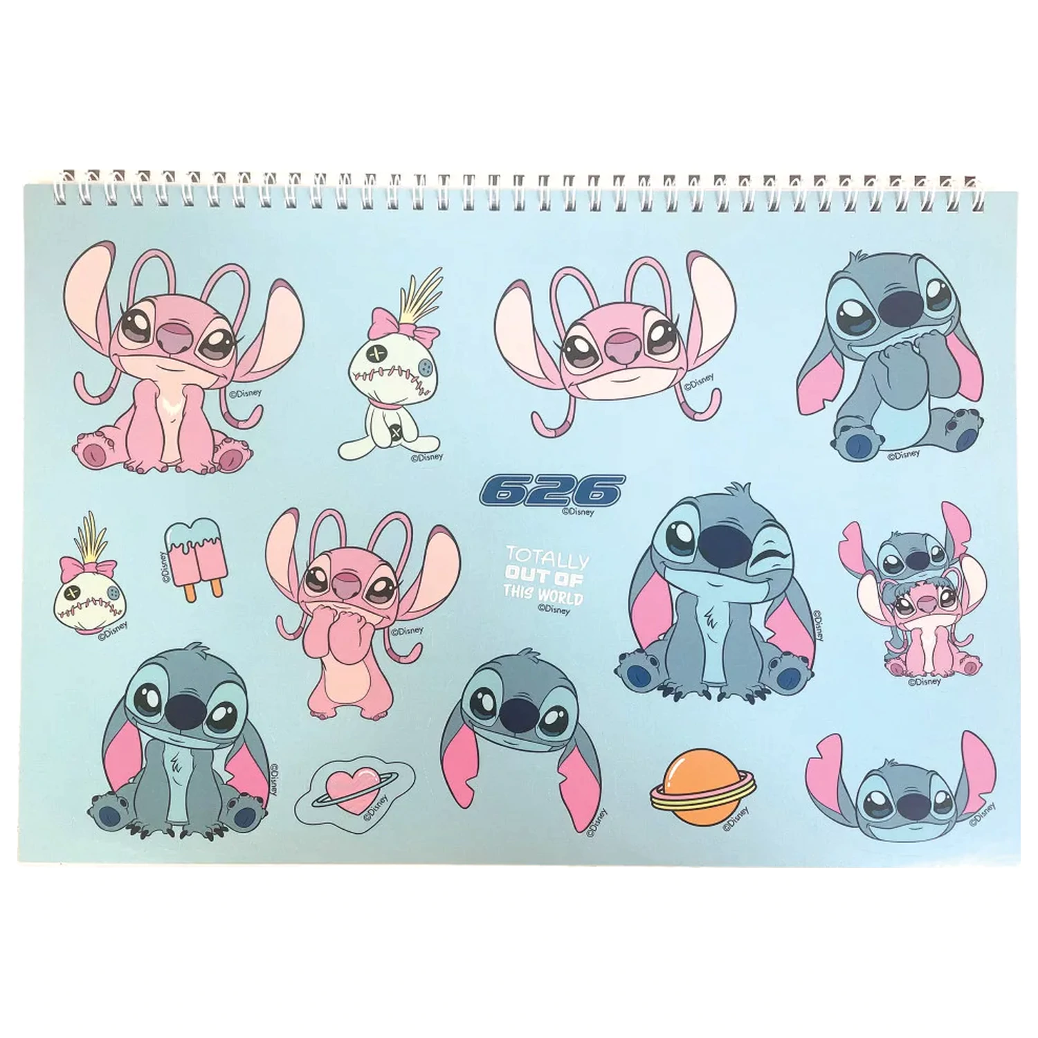 Stitch Universe A/4 spirál vázlatfüzet 40 lapos matricával termékfotó
