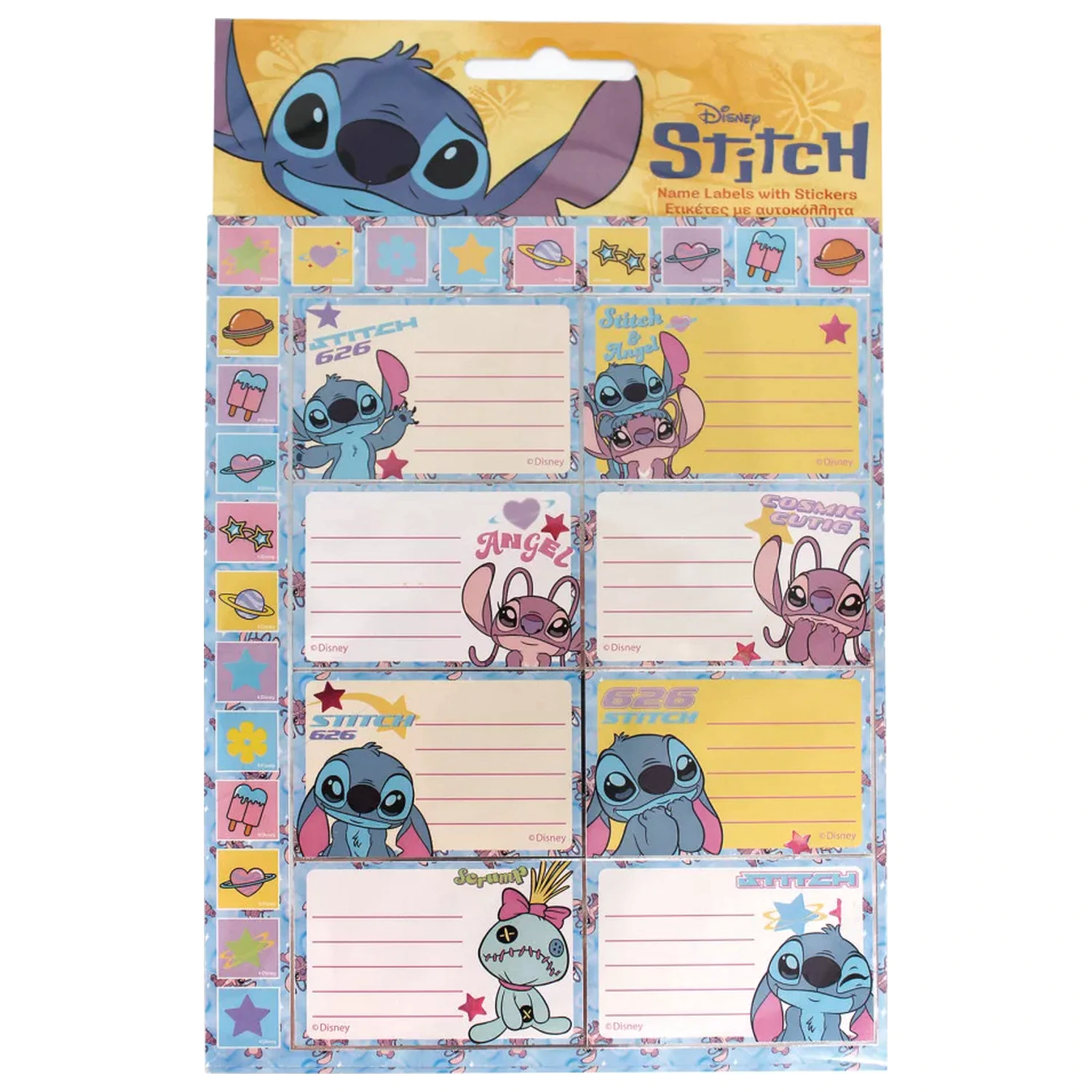 Stitch Universe füzetcímke matricával 16 db-os termékfotó