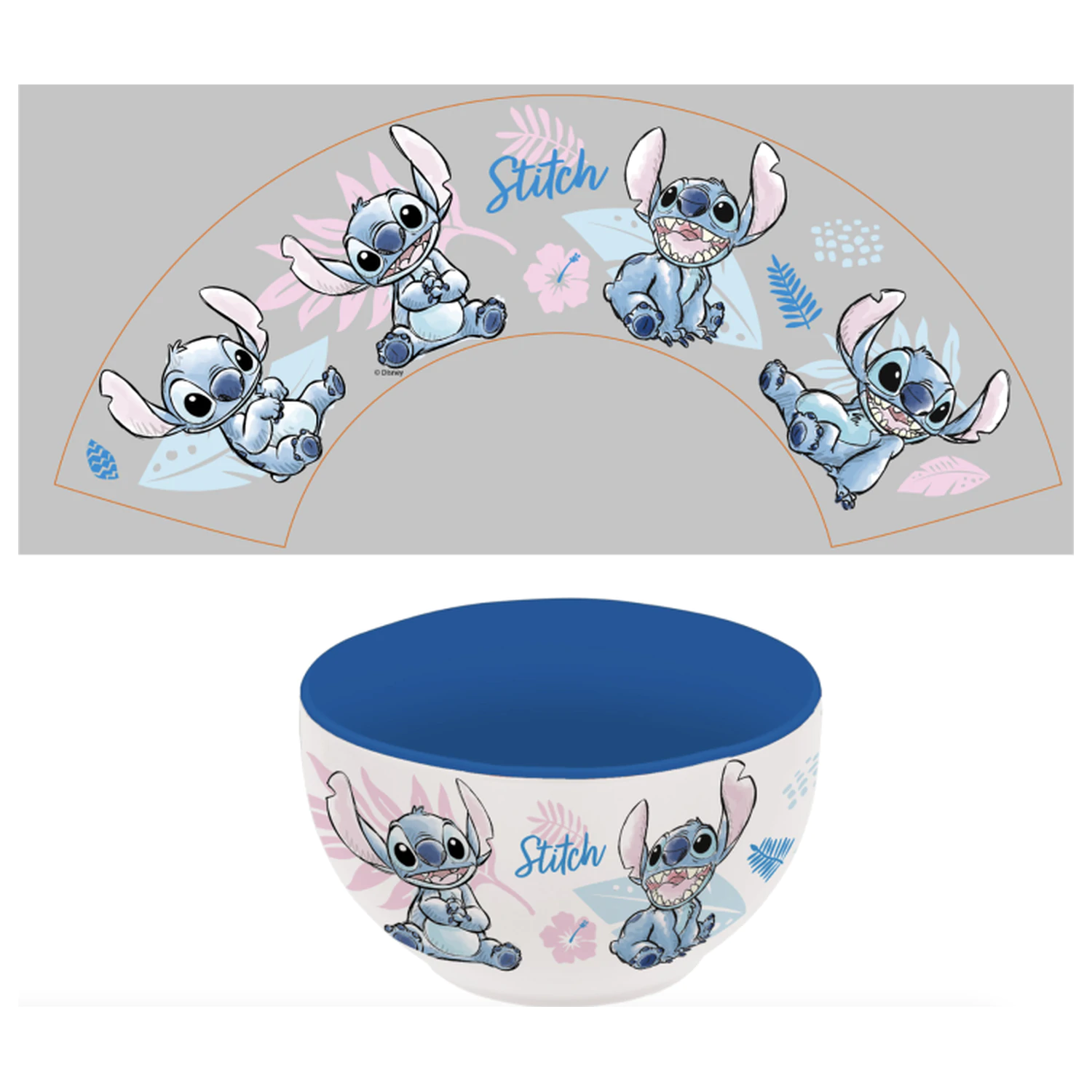 Stitch Watercolor Blue kerámia tál termékfotó