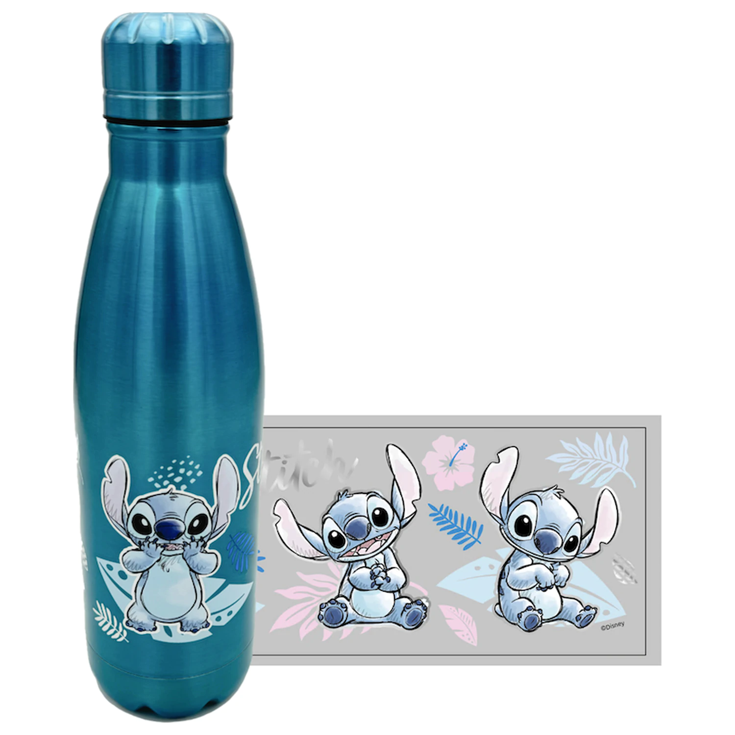 Stitch Watercolor Metalic Blue rozsdamentes acél palack kulacs 780ml termékfotó
