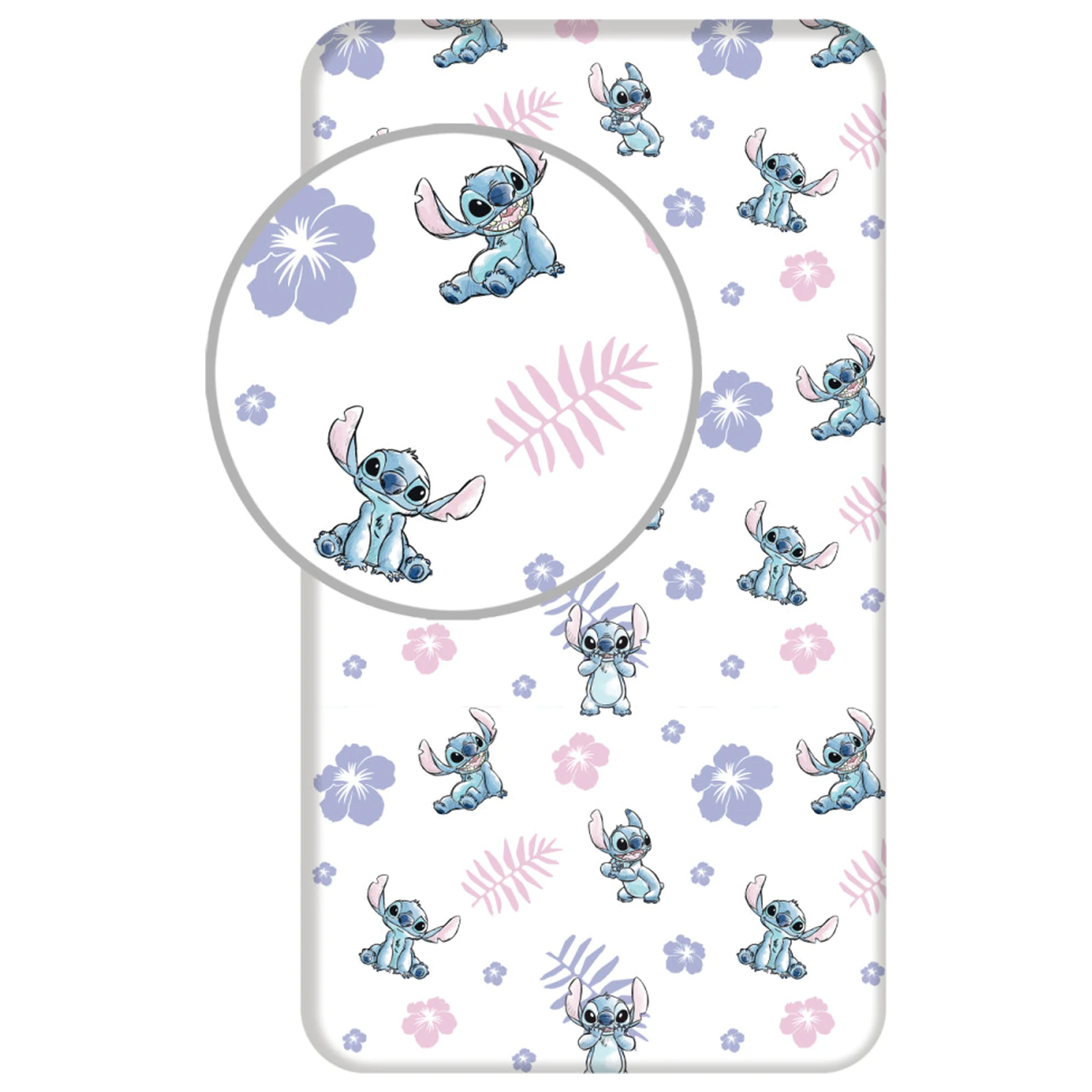 Stitch White gumis lepedő 90x200 cm termékfotó