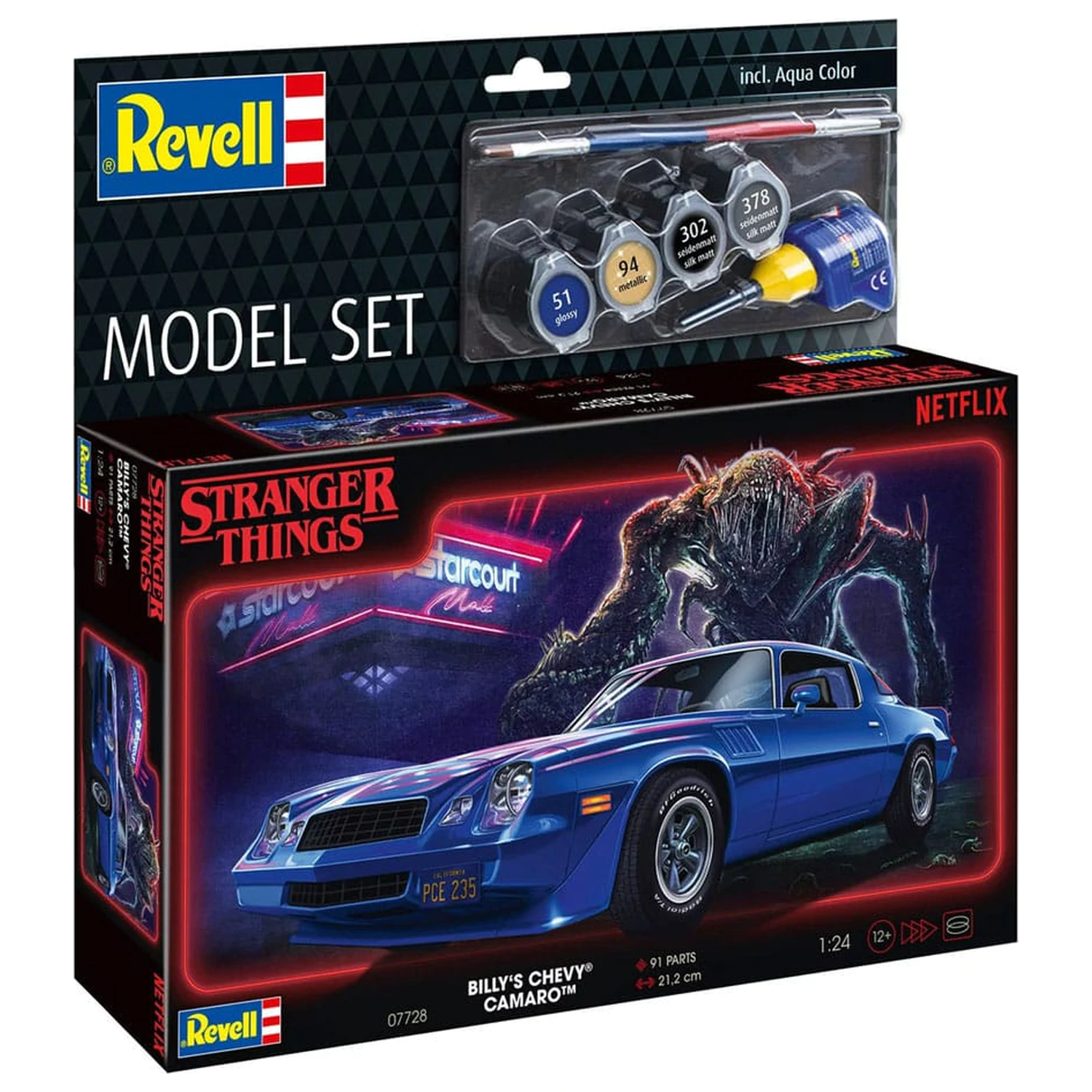 Stranger Things Model Készlet 1/25 Chevy Camaro Z/28 (Aqua Color) 19 cm termékfotó