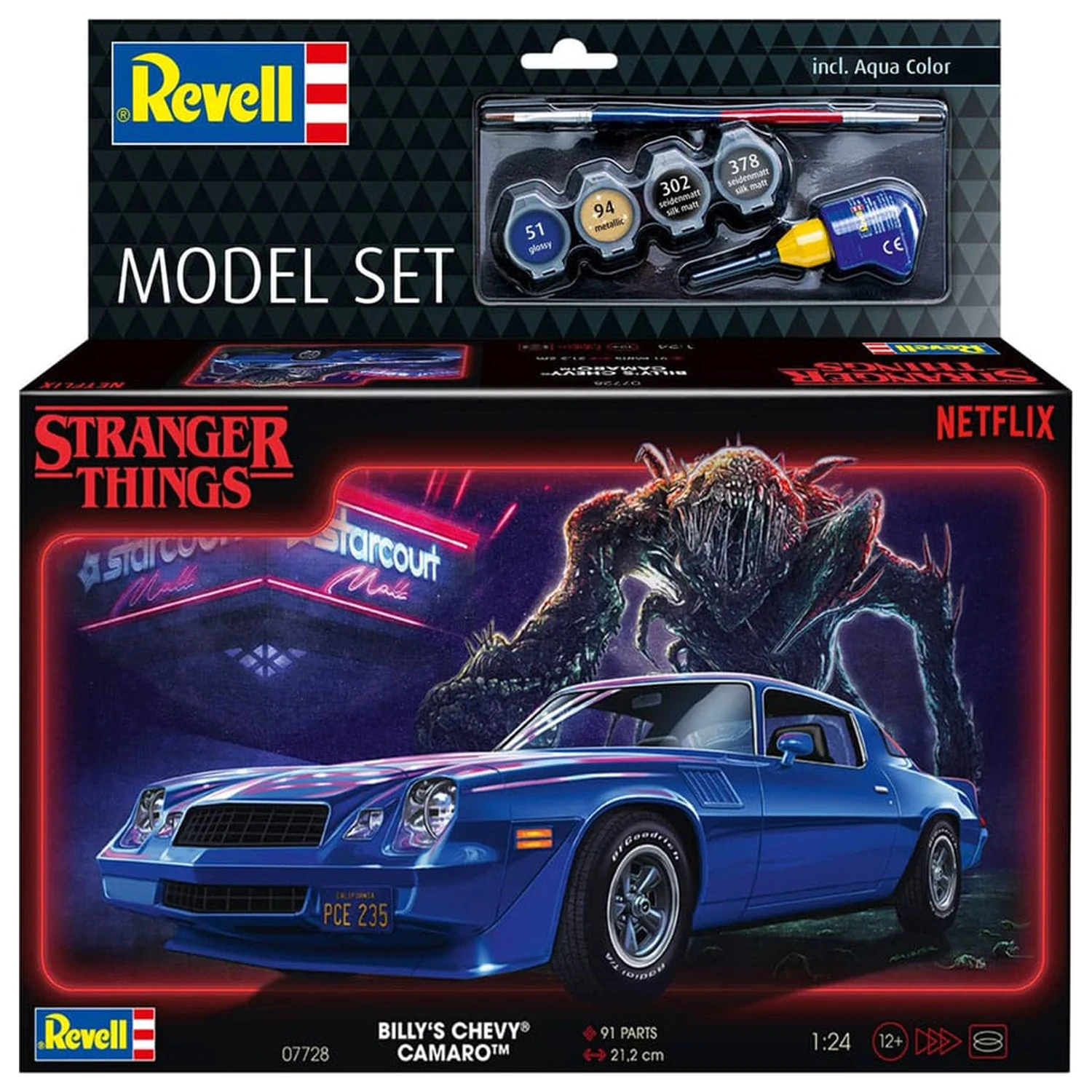 Stranger Things Model Készlet 1/25 Chevy Camaro Z/28 (Aqua Color) 19 cm termékfotó