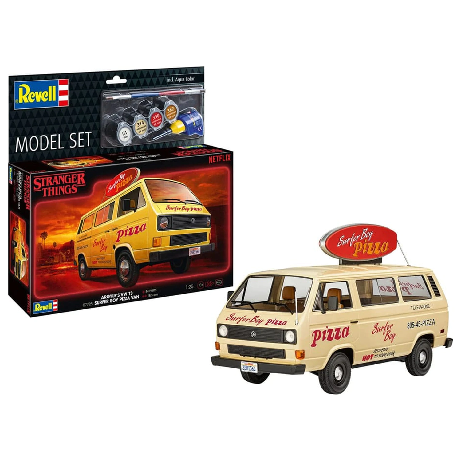 Stranger Things Modellkészlet Szett 1/25 VW T3 Bus Surfer Boy (Aqua Color) 19 cm termékfotó