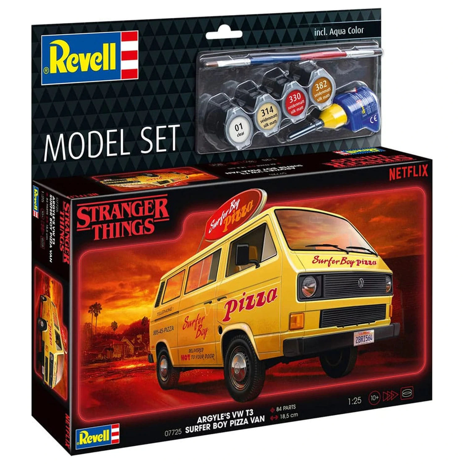 Stranger Things Modellkészlet Szett 1/25 VW T3 Bus Surfer Boy (Aqua Color) 19 cm termékfotó