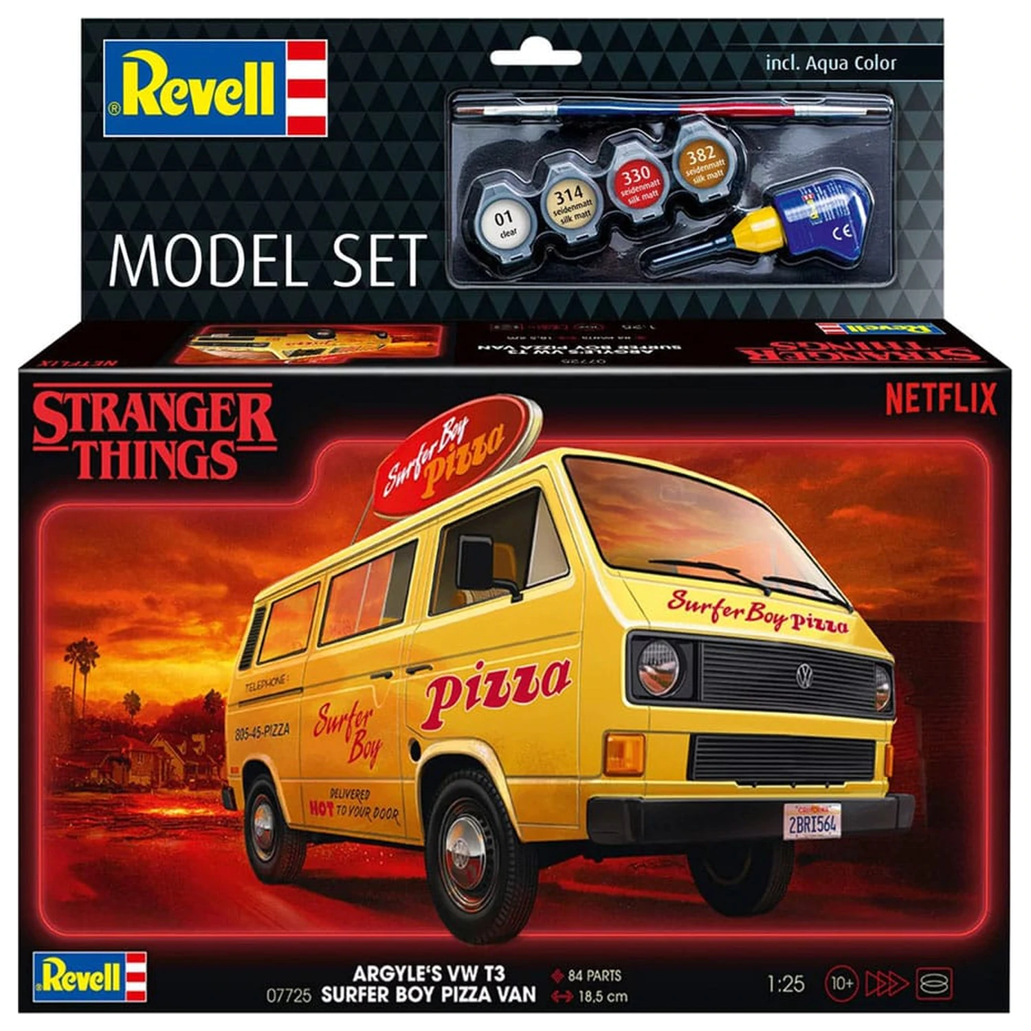 Stranger Things Modellkészlet Szett 1/25 VW T3 Bus Surfer Boy (Aqua Color) 19 cm termékfotó