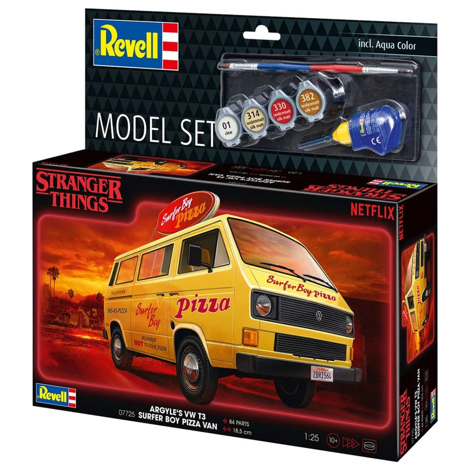 Stranger Things Modellkészlet Szett 1/25 VW T3 Bus Surfer Boy (Aqua Color) 19 cm termékfotó