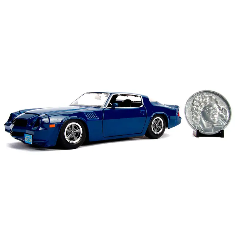 Stranger Things Chevy Camaro 1979 Z28 fém autó &amp; érme szett termékfotó