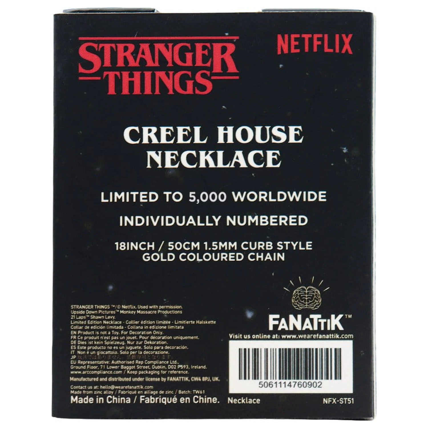 Stranger Things Creel House Window nyaklánc  Limitált kiadás 3 x 2 cm termékfotó
