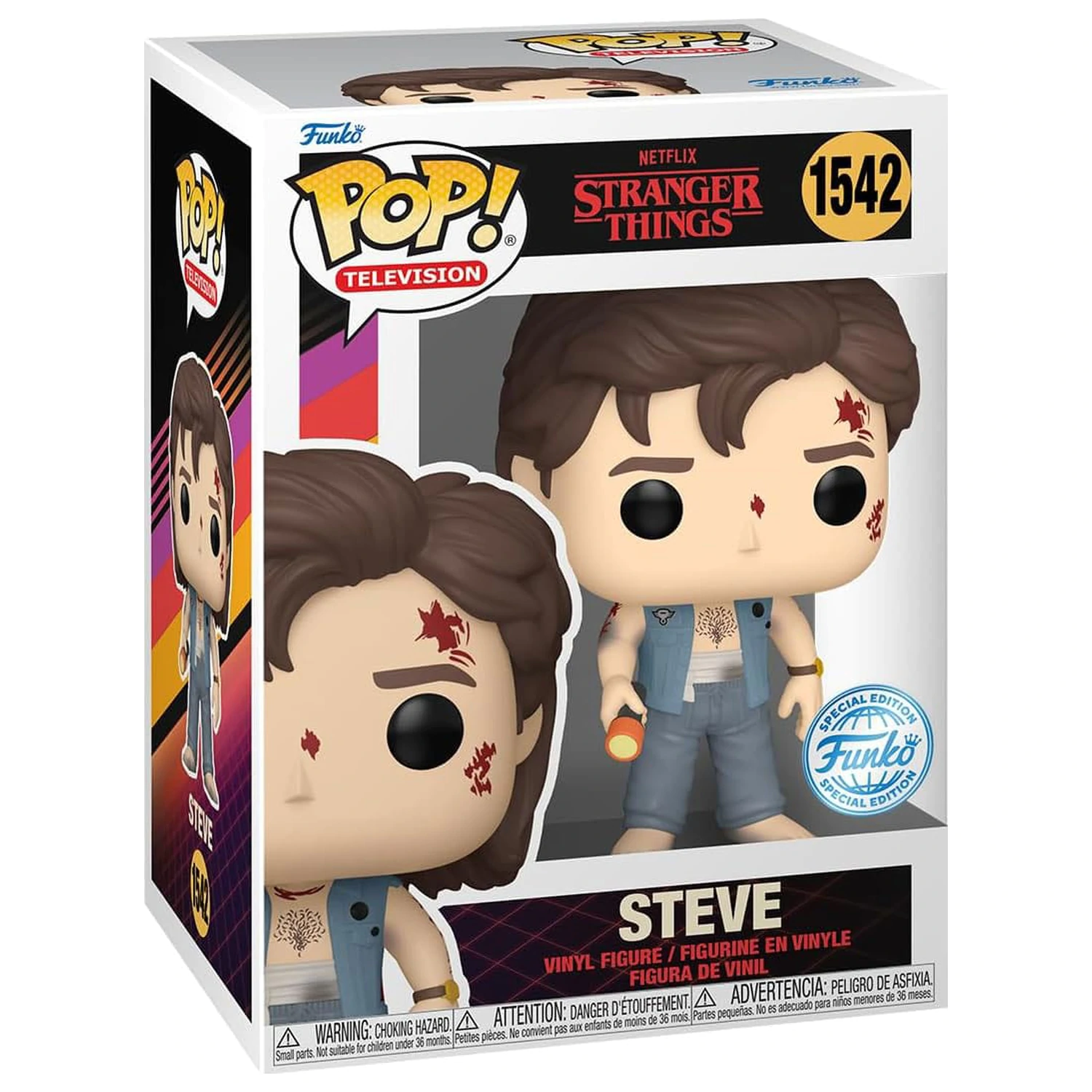 Stranger Things Funko POP! TV Vinyl figura Battle Damaged Steve Exkluzív 9 cm termékfotó