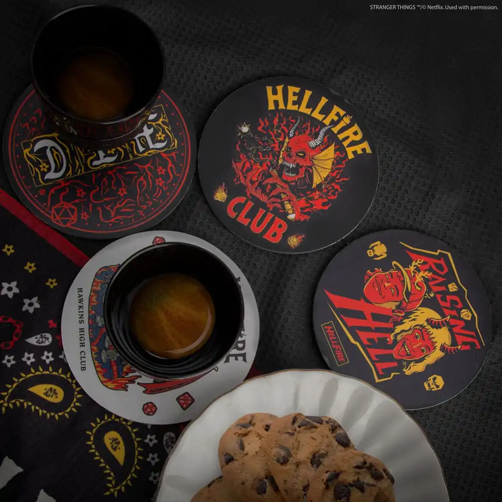 Stranger Things Coaster 4-Pack Hellfire Club termékfotó