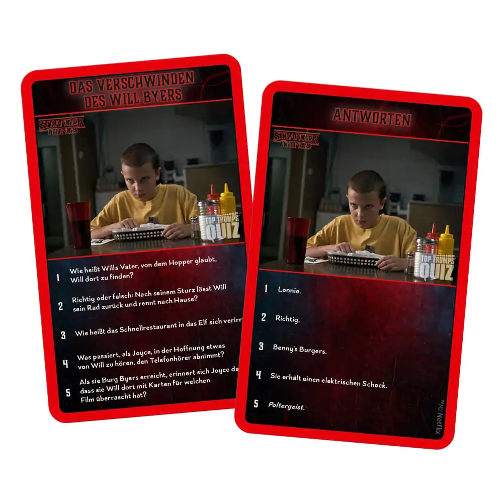 Stranger Things Top Trumps Quiz német nyelvű kártyajáték  termékfotó