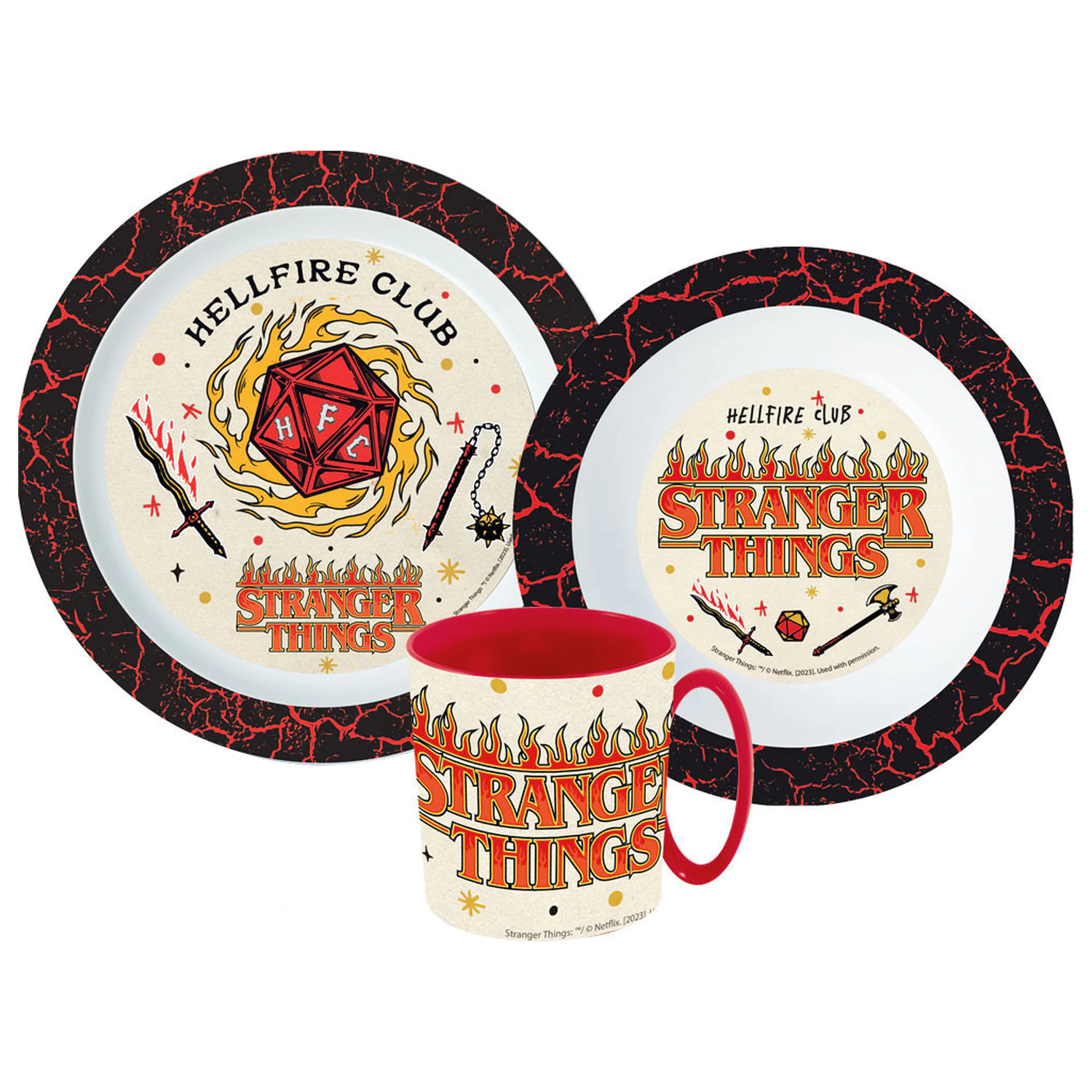 Stranger Things Upside Down étkészlet, micro műanyag szett bögrével  termékfotó