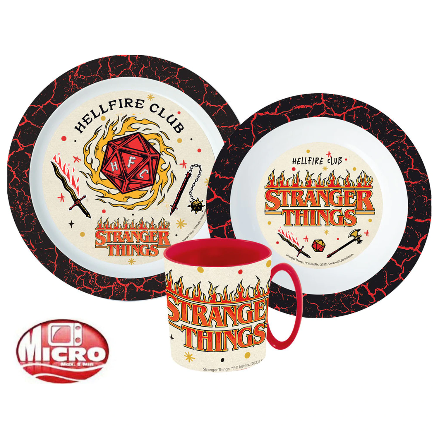 Stranger Things Upside Down étkészlet, micro műanyag szett bögrével  termékfotó