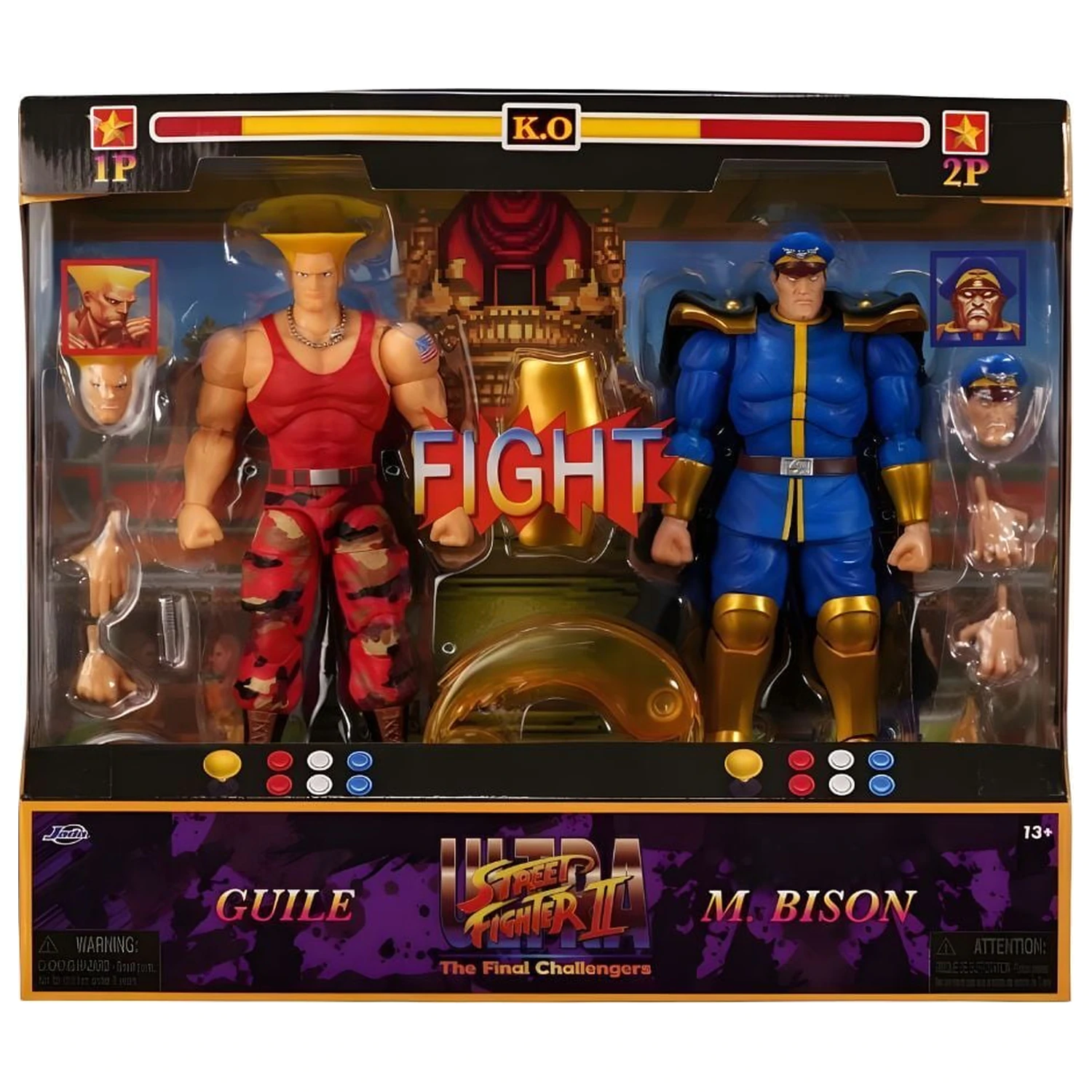 Street Fighter II Guile y Bison 2db-os figura csomag 15cm termékfotó
