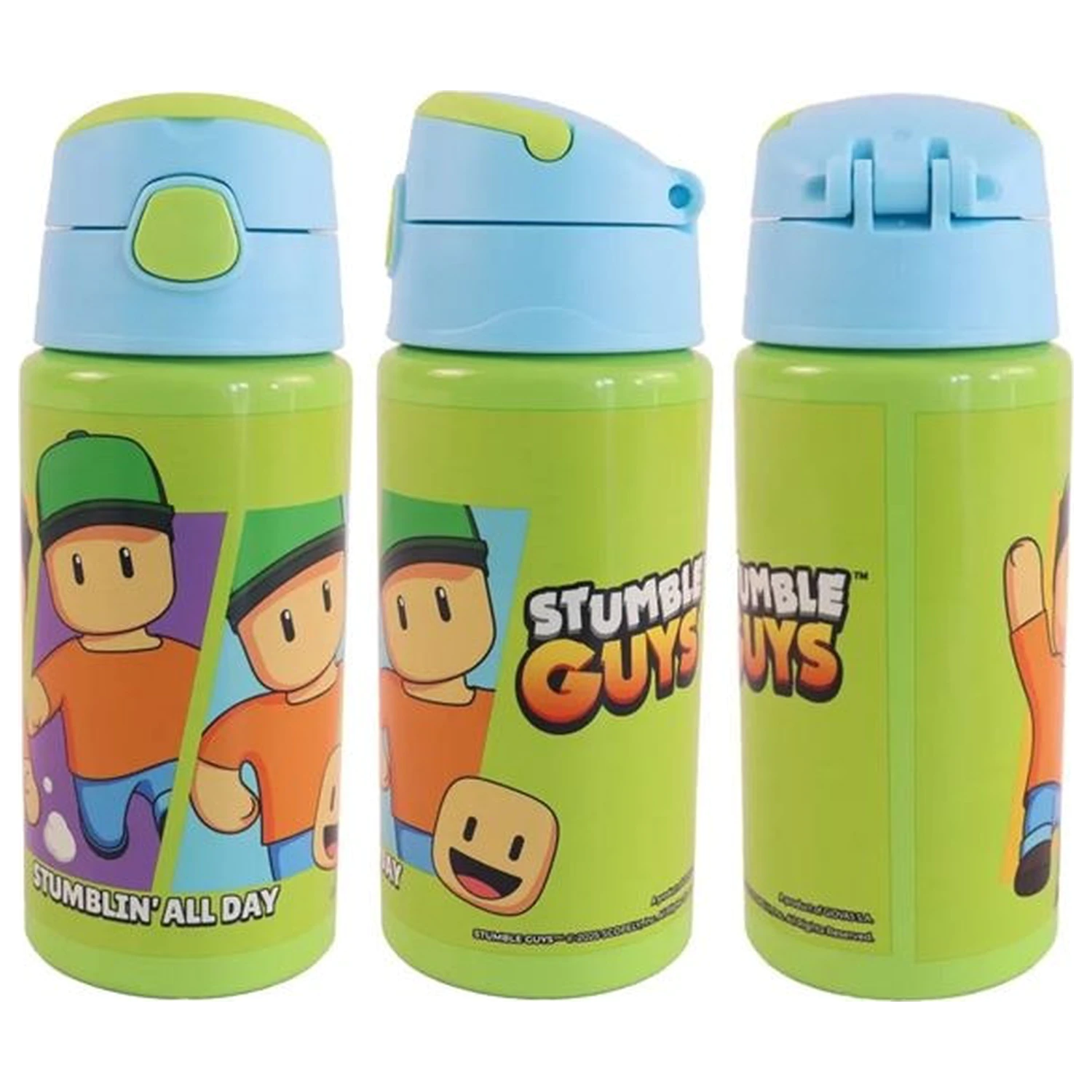 Stumble Guys All Day alumínium szívószálas kulacs akasztóval 500 ml termékfotó