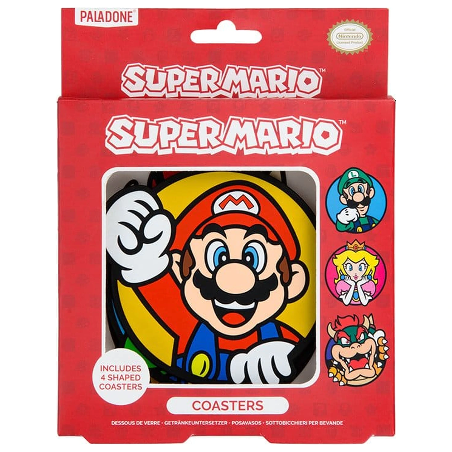 Super Mario 4 db-os poháralátét csomag termékfotó