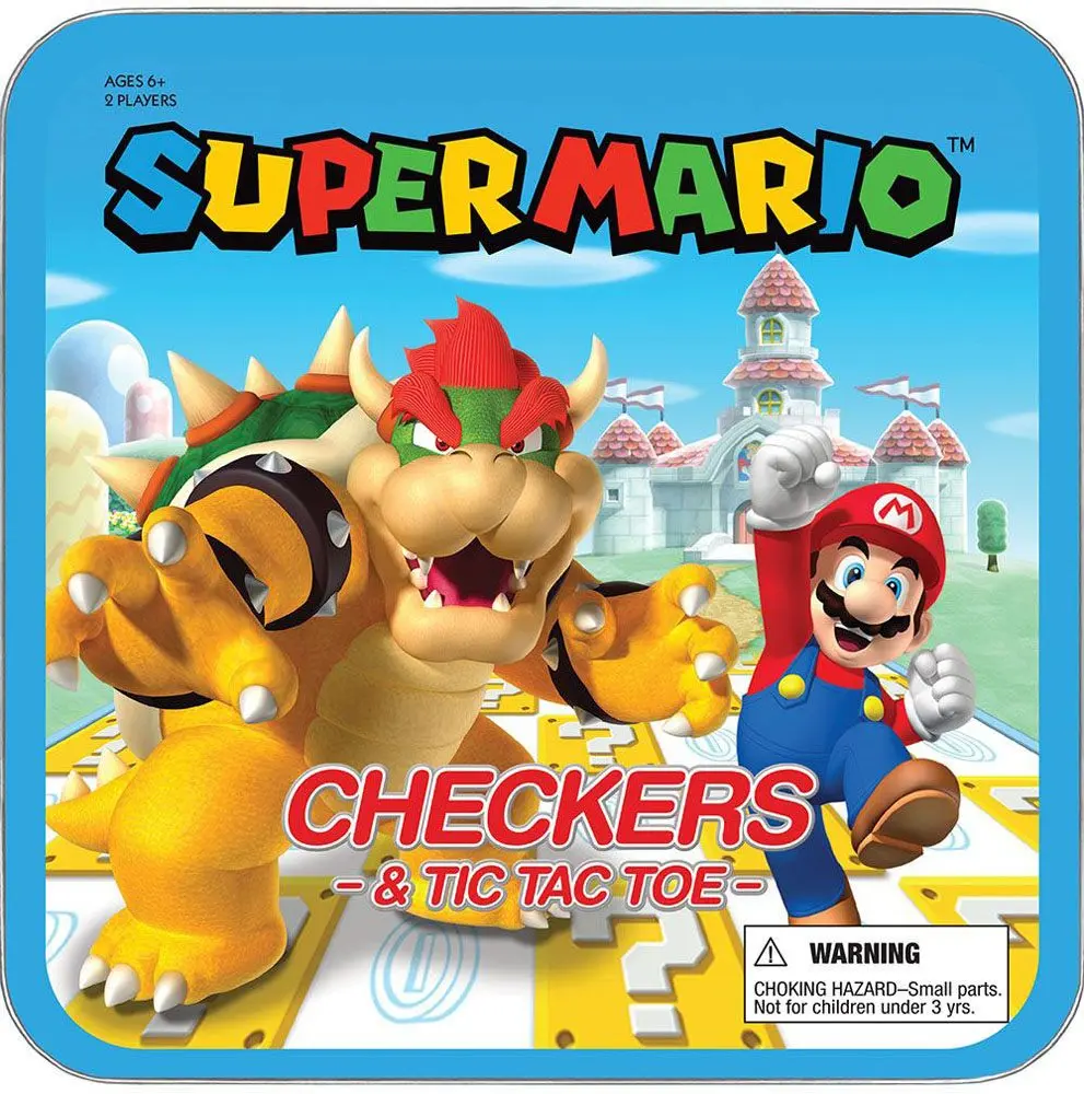 Super Mario Boardgame Checkers &amp; Tic-Tac-Toe Mario vs. Bowser Collector's Game Angol nyelvű termékfotó